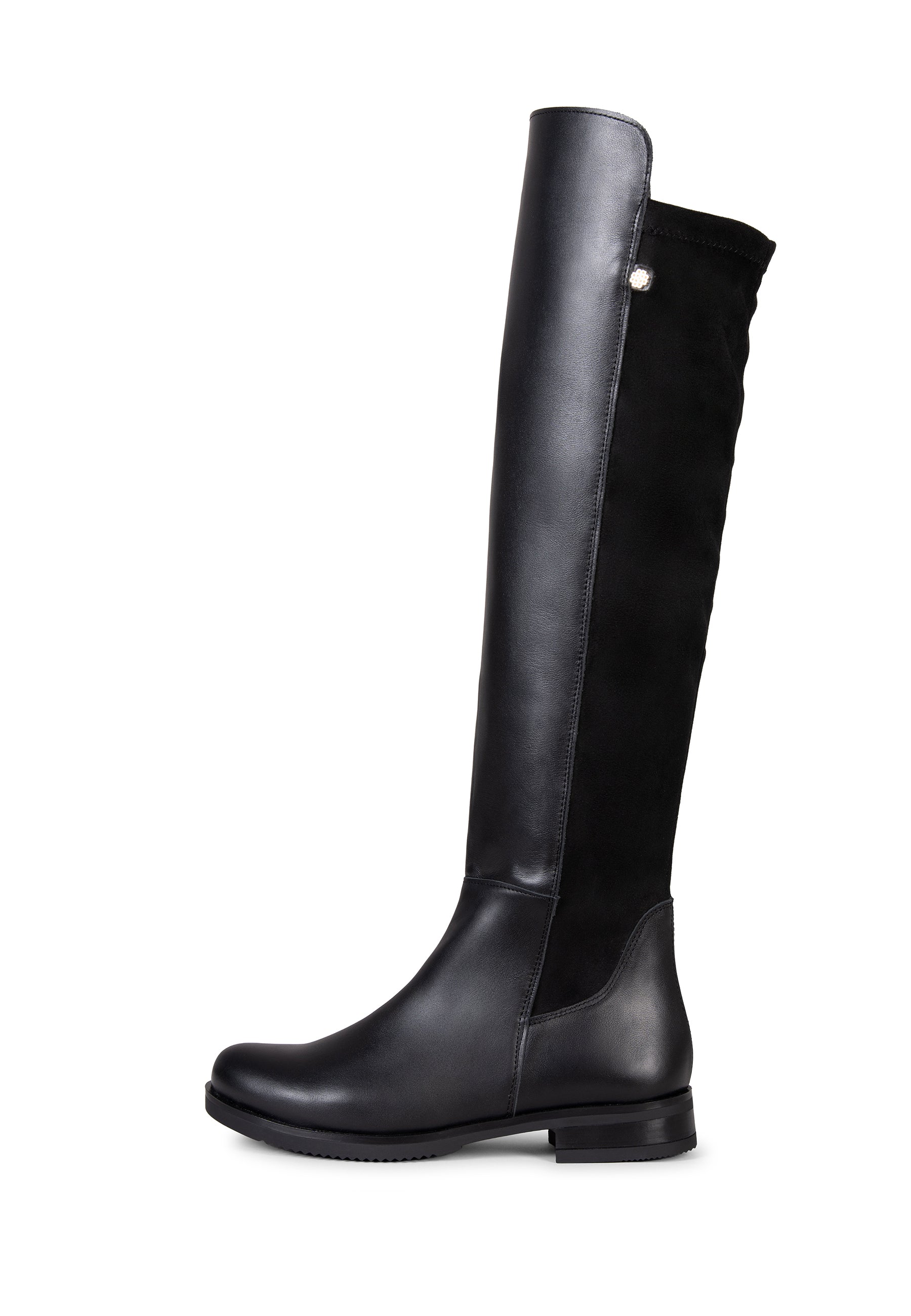 LIA - Bota alta de piel NEGRO