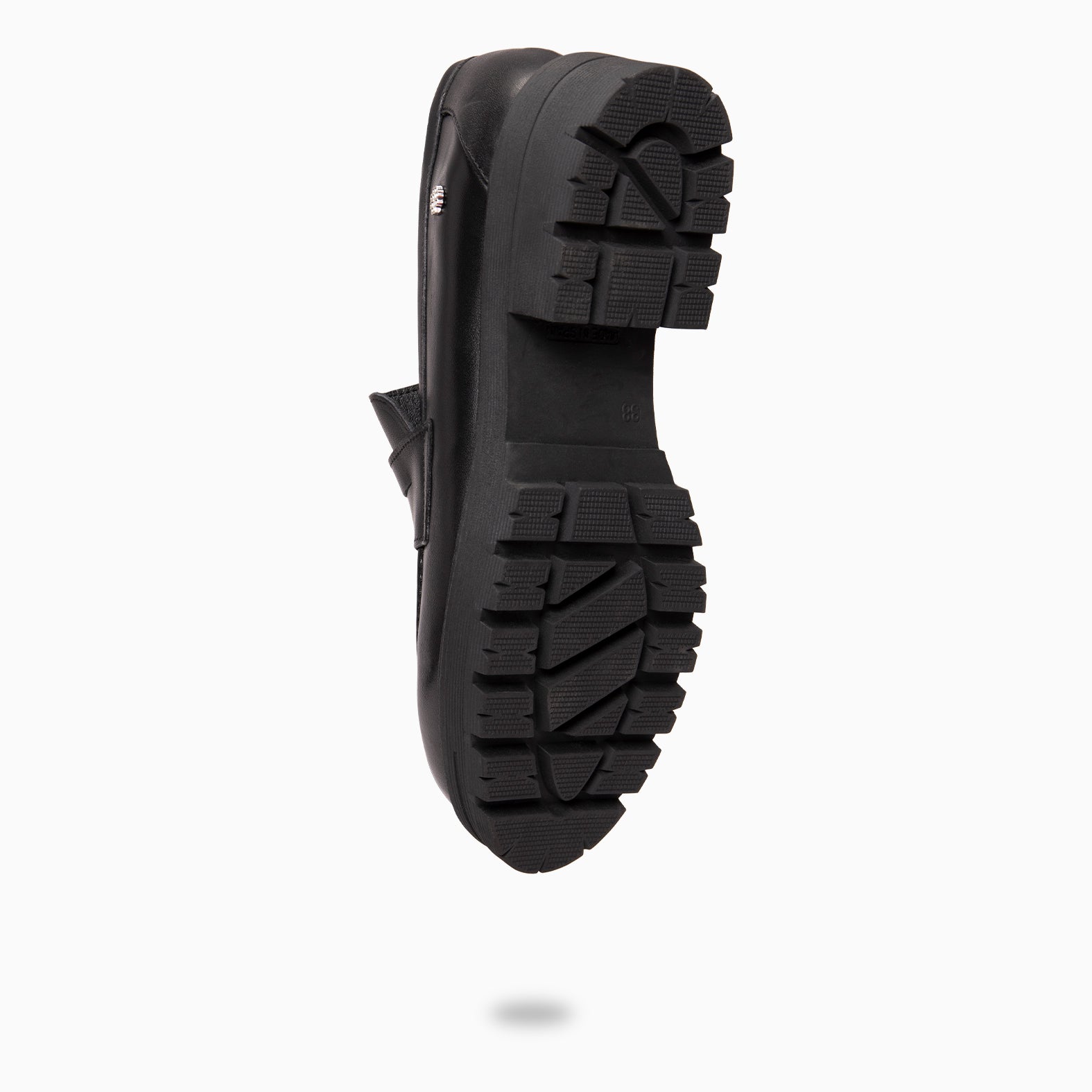 TRAVIS - Mocasin de piel de napa cepillada NEGRO