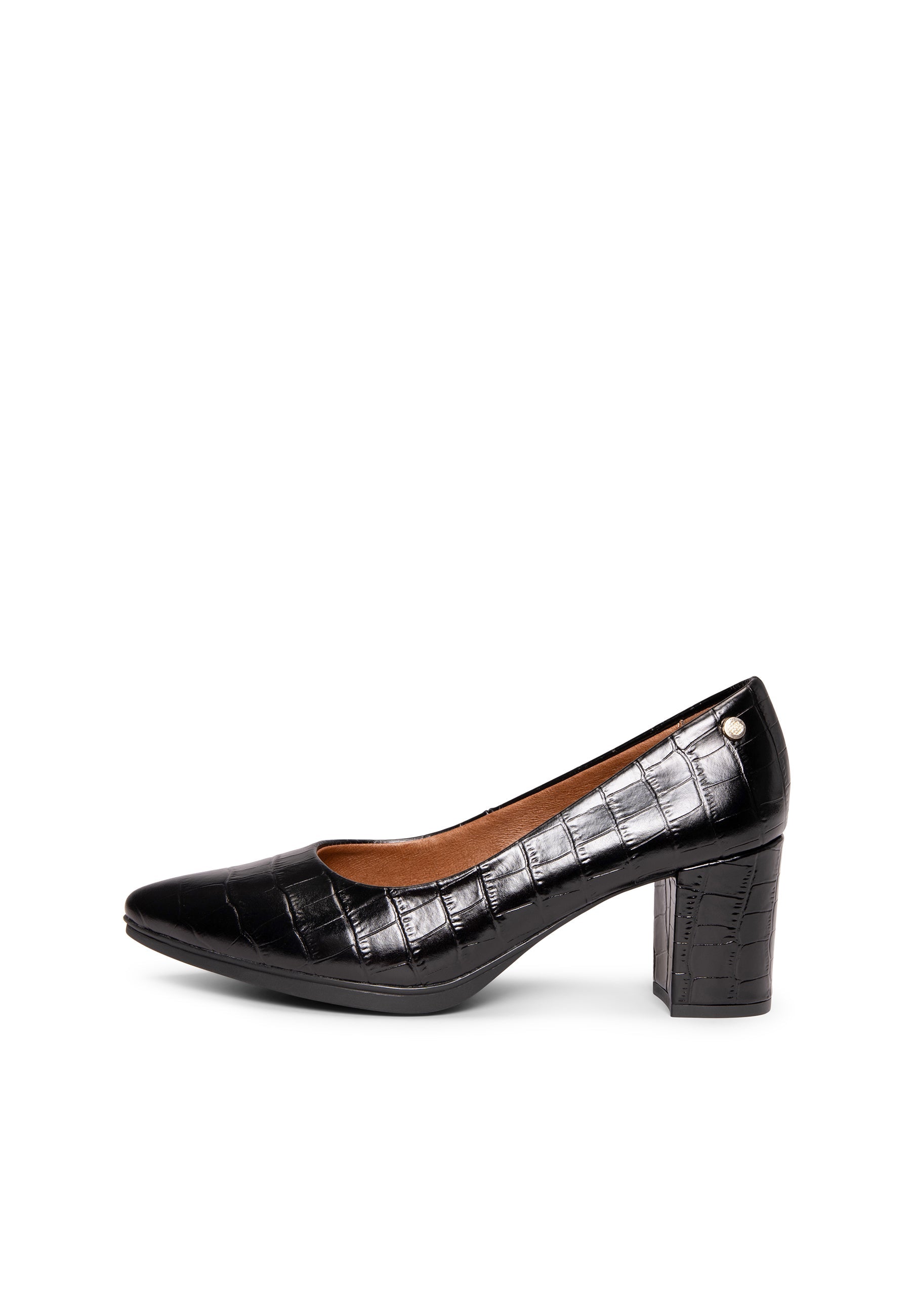 URBAN SAUVAGE S - Zapatos de tacón alto con textura napa grabada en coco NEGRO
