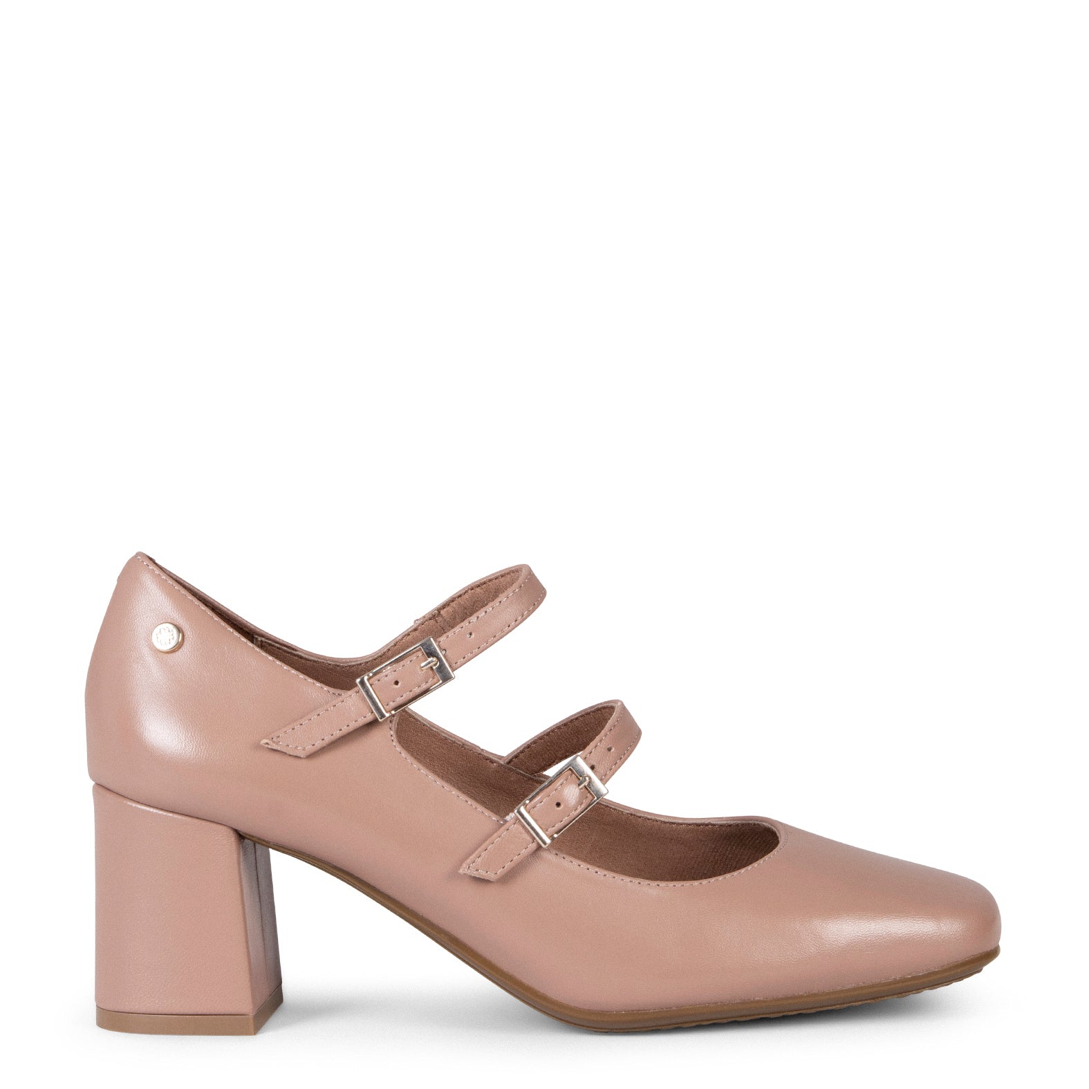 FEBRIS - Zapatos de piel con doble pulsera NUDE