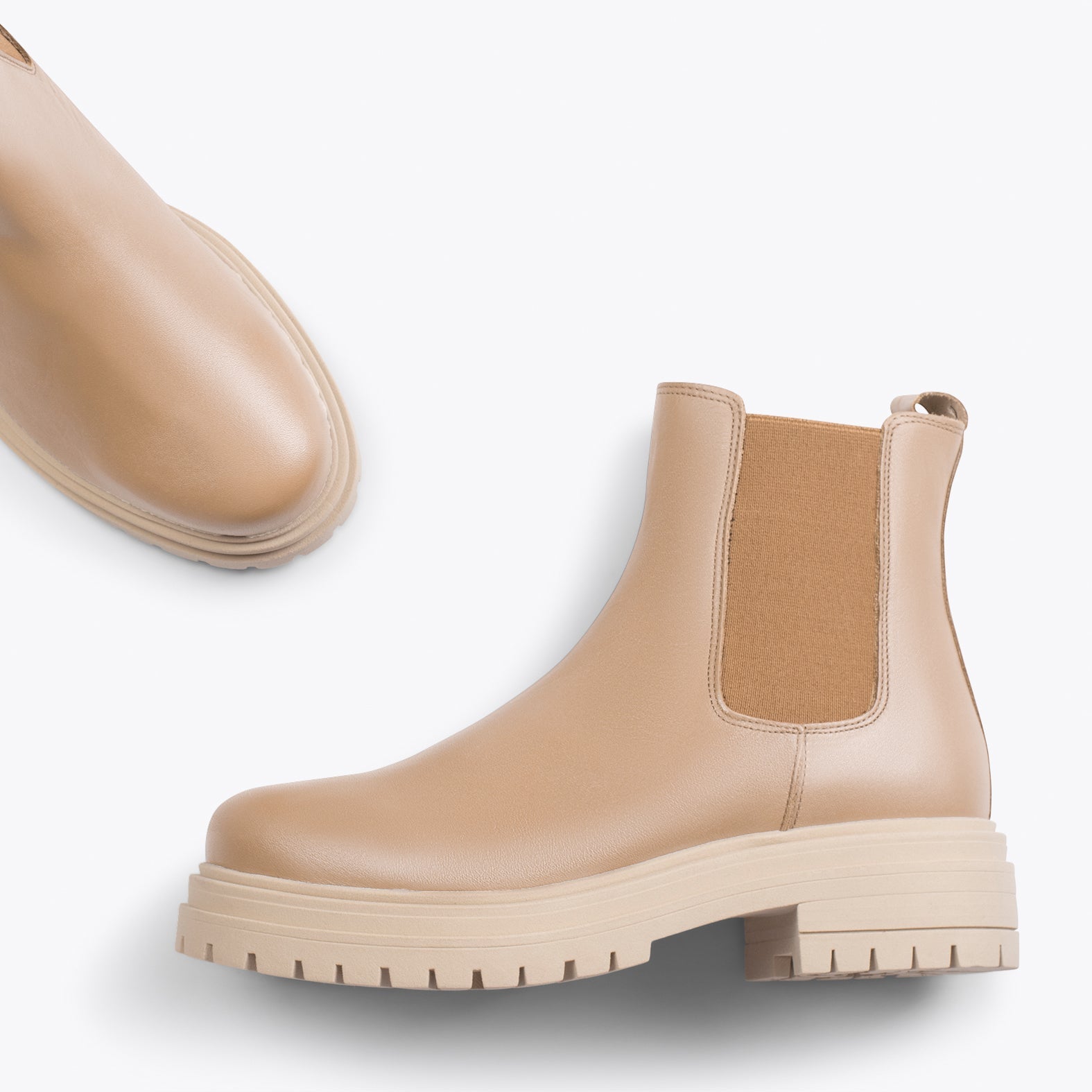 LEEDS – Botines de piel con plataforma NUDE