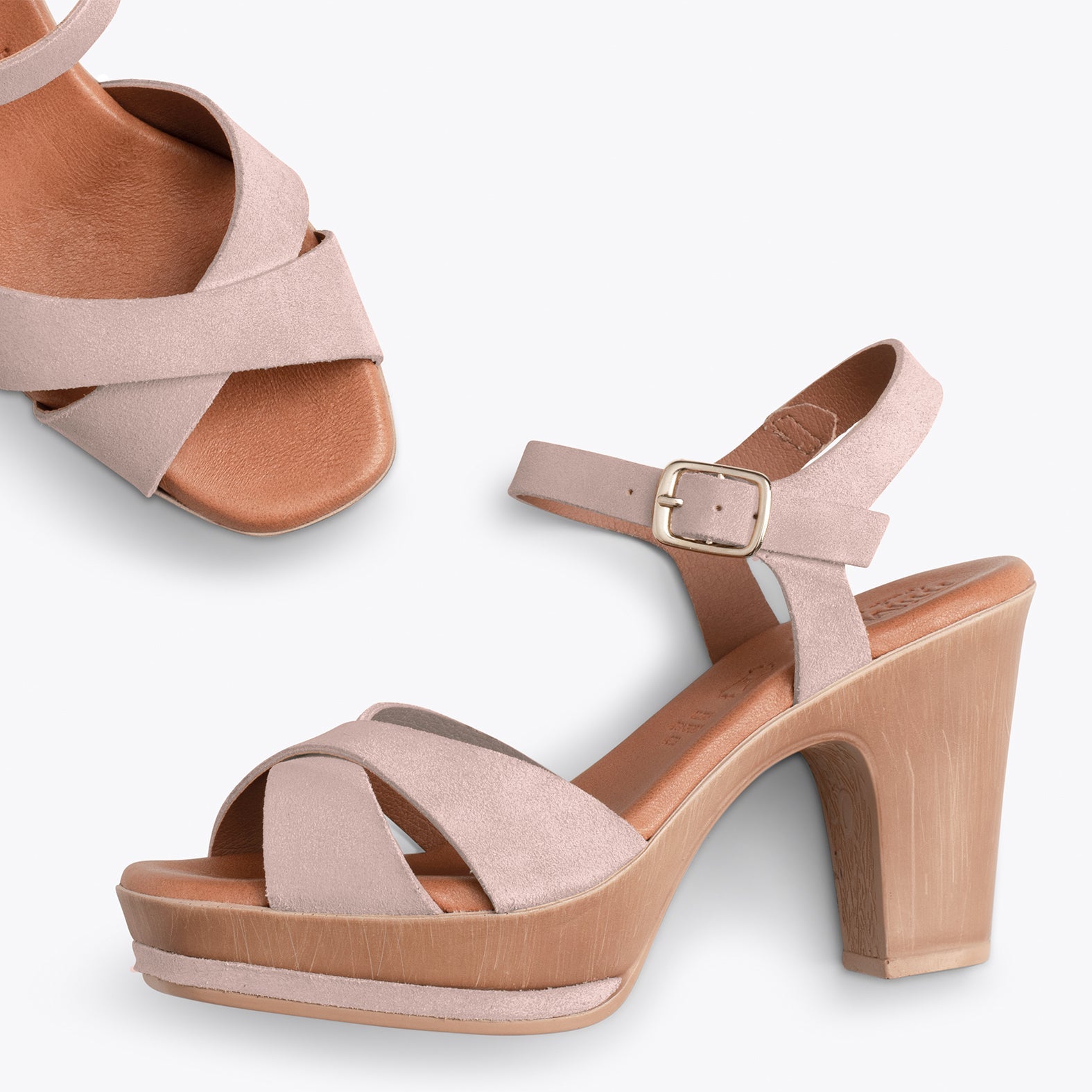 MYKONOS - Sandalias con plataforma y tacón NUDE
