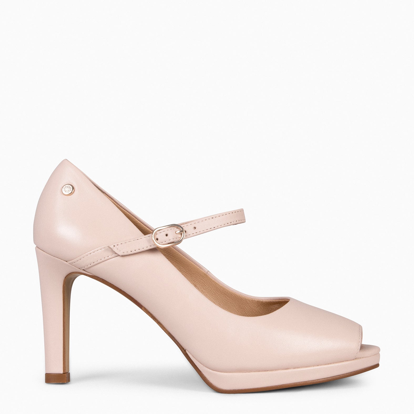 CASSIS - Zapato Peep Toe con correa NUDE