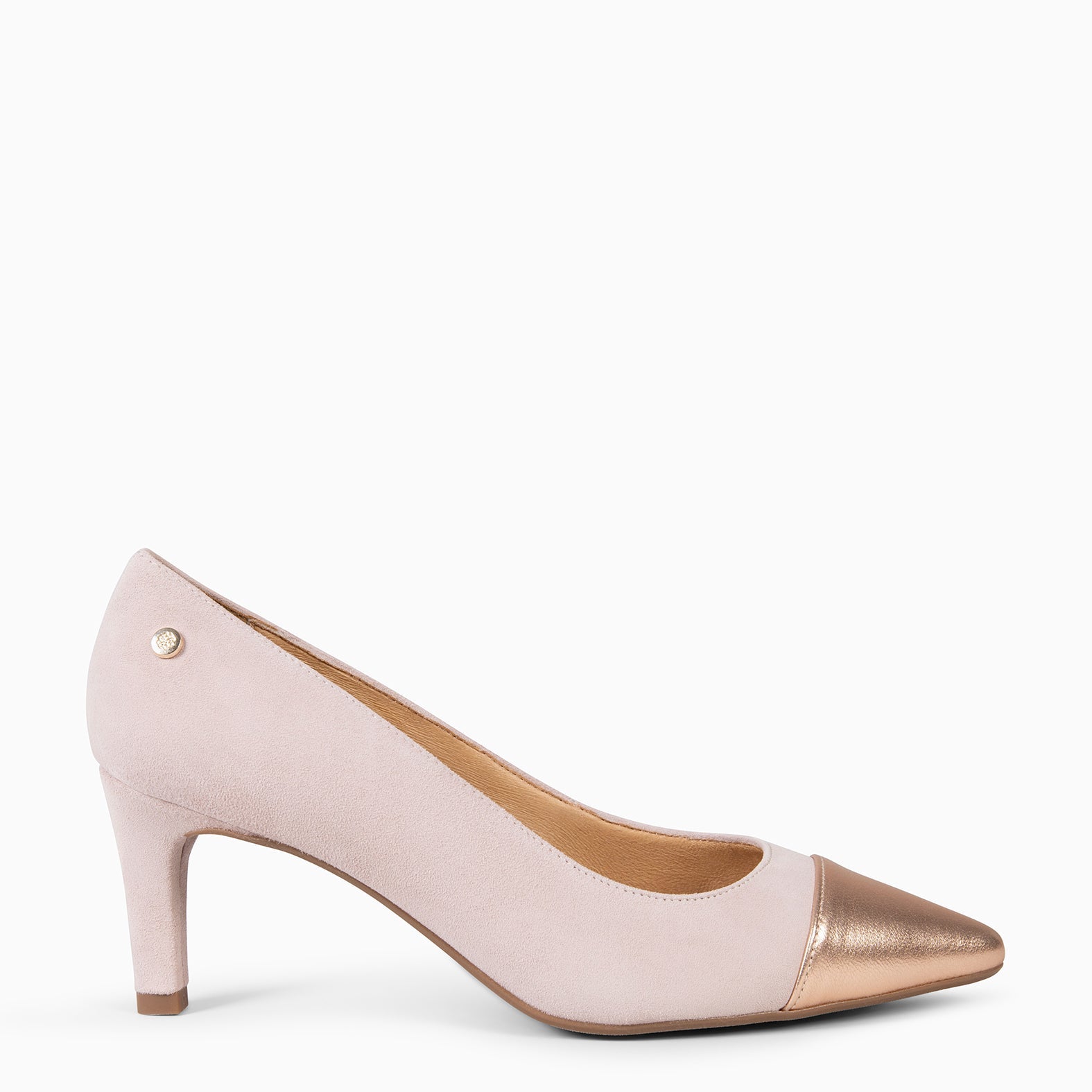 LILLY S - Zapato de tacón con puntera bicolor NUDE ORO
