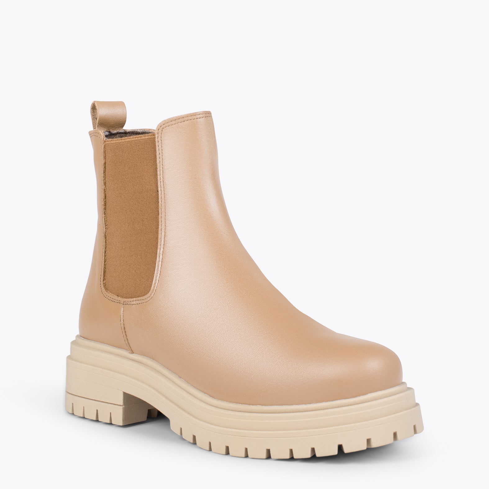 LEEDS – Botines de piel con plataforma NUDE