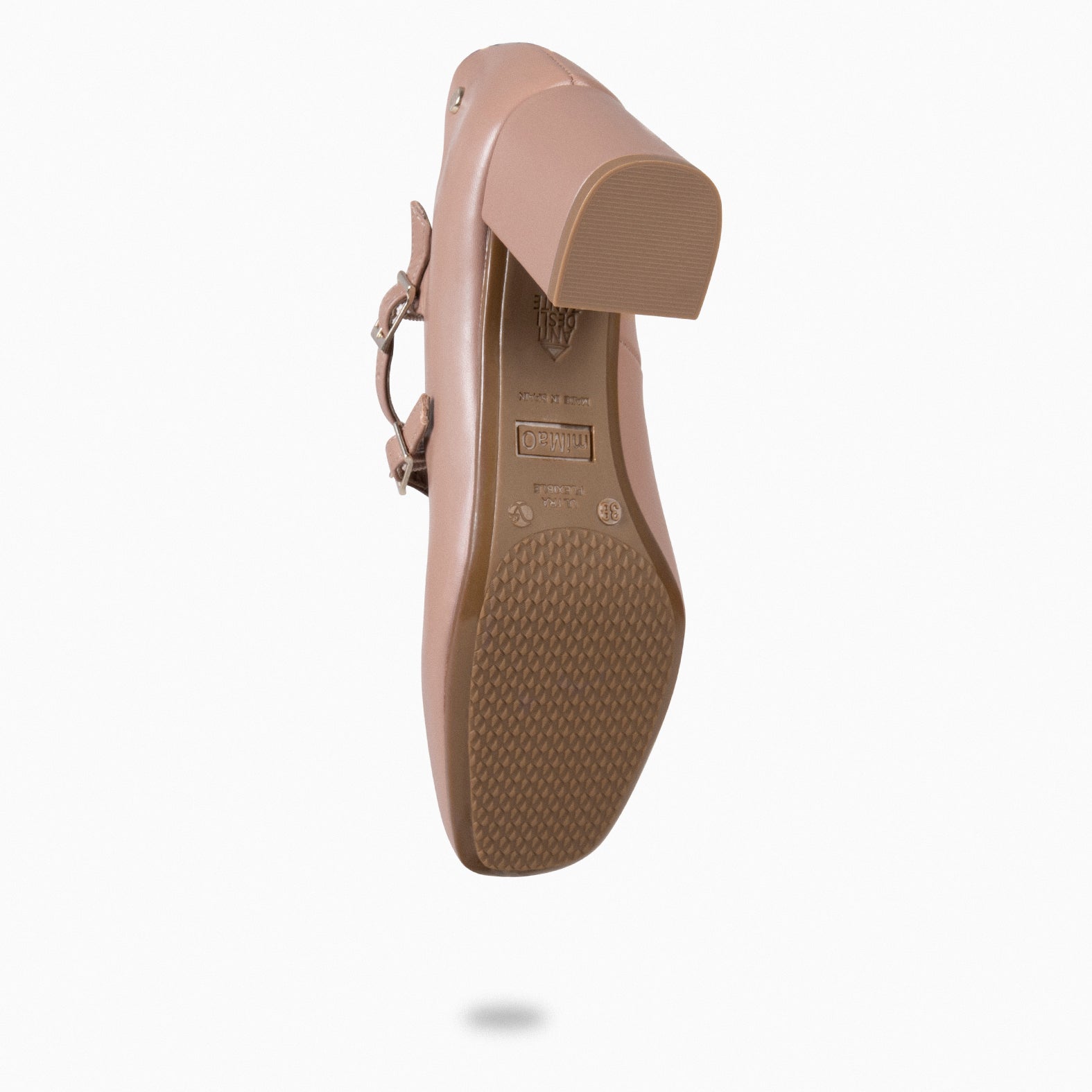 FEBRIS - Zapatos de piel con doble pulsera NUDE