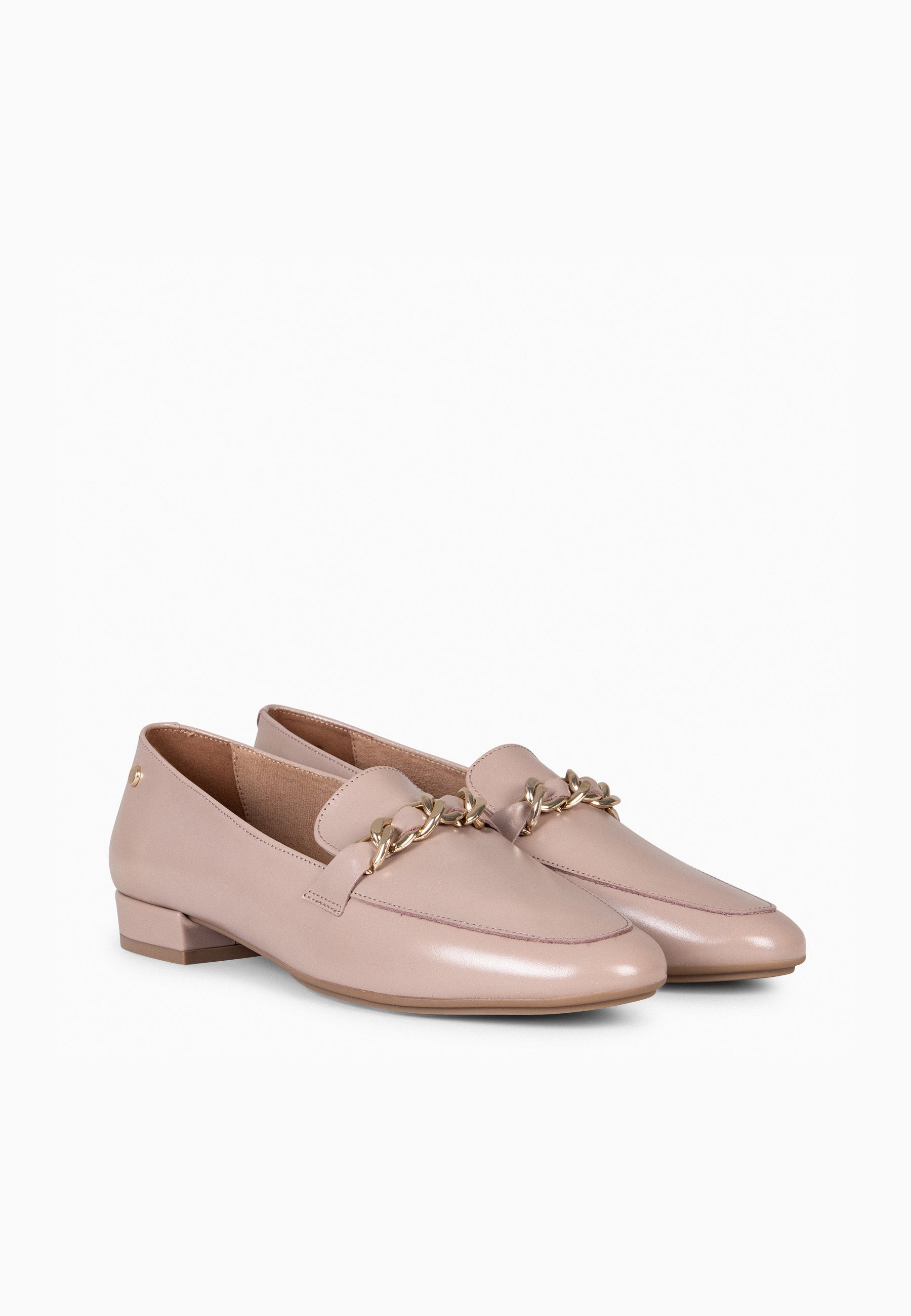 CHAIN – Mocasines planos con adorno metalizado NUDE