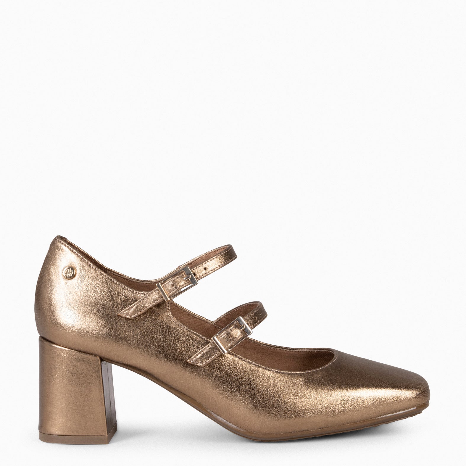 FEBRIS - Zapatos de piel con doble pulsera ORO