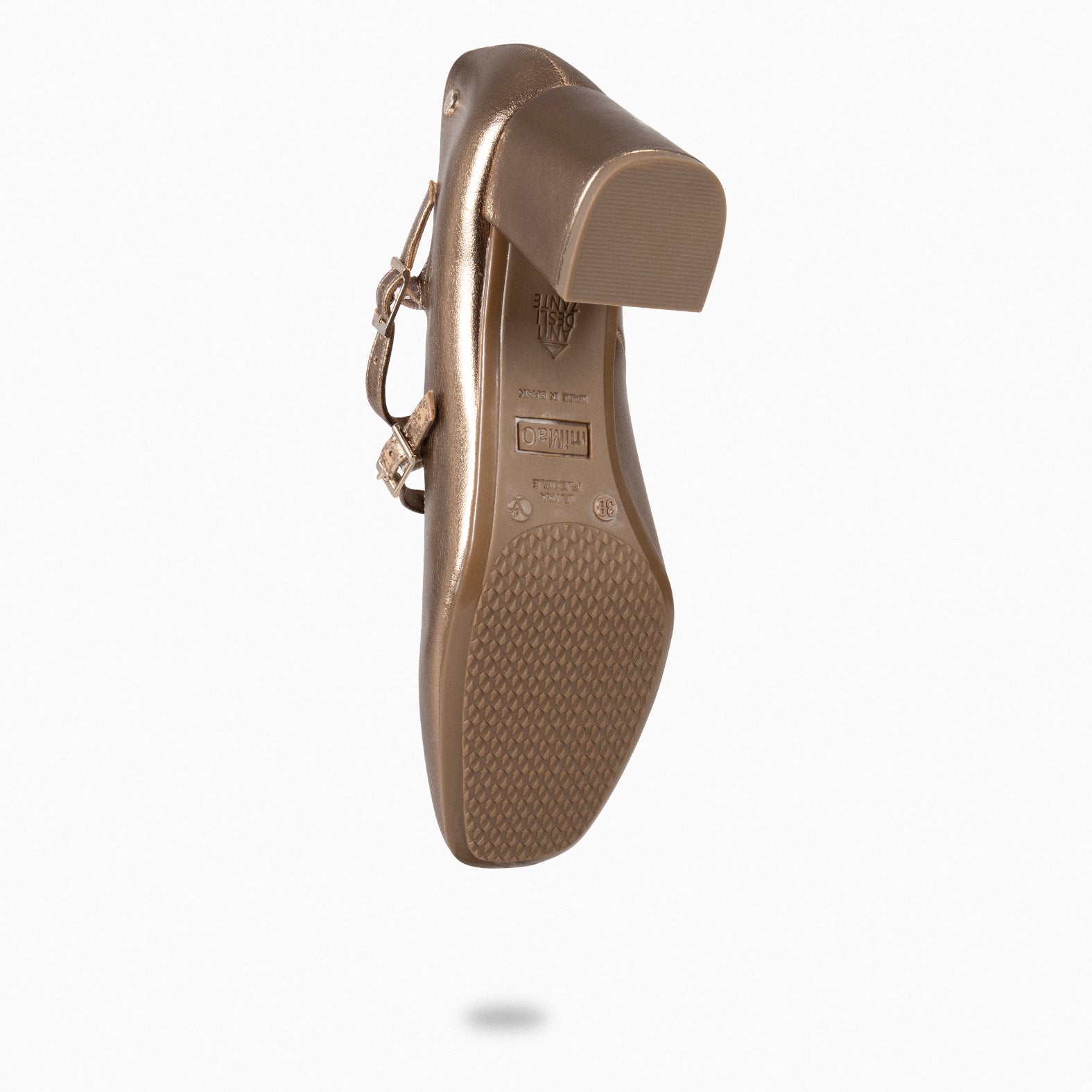 FEBRIS - Zapatos de piel con doble pulsera ORO