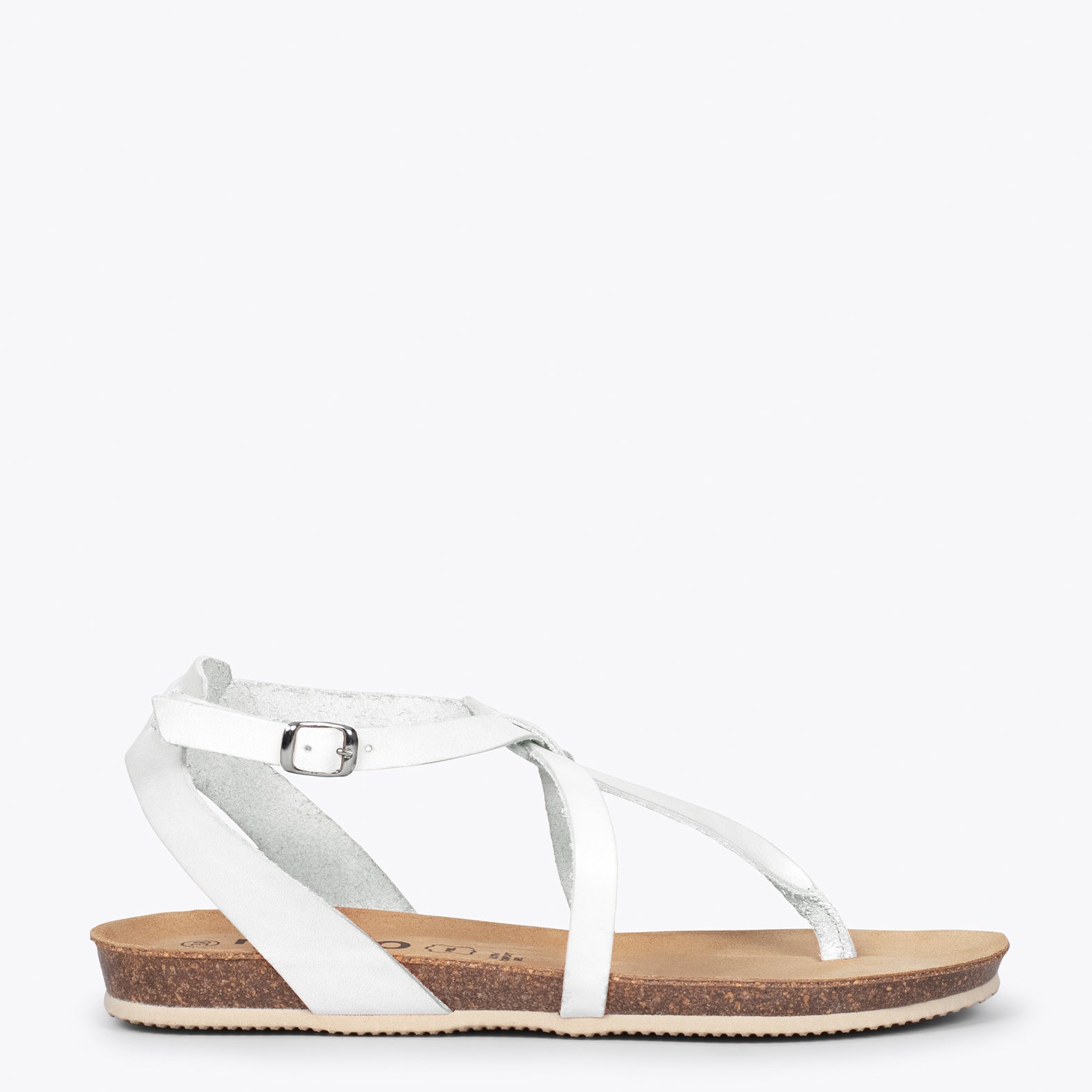 MARIPOSA - Sandalias de dedo BLANCAS BIO