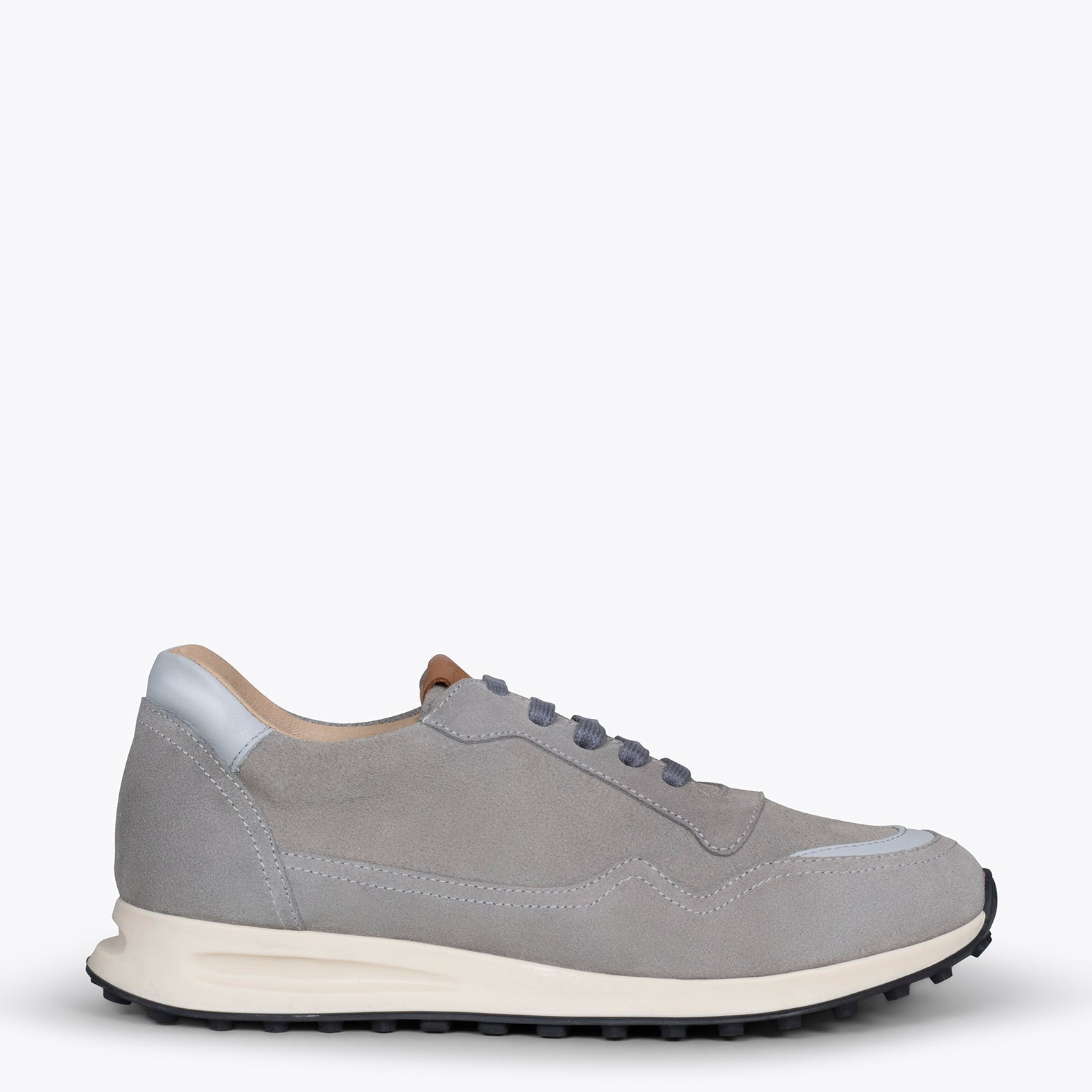 BOSTON -  Zapatillas de piel para hombre GRIS