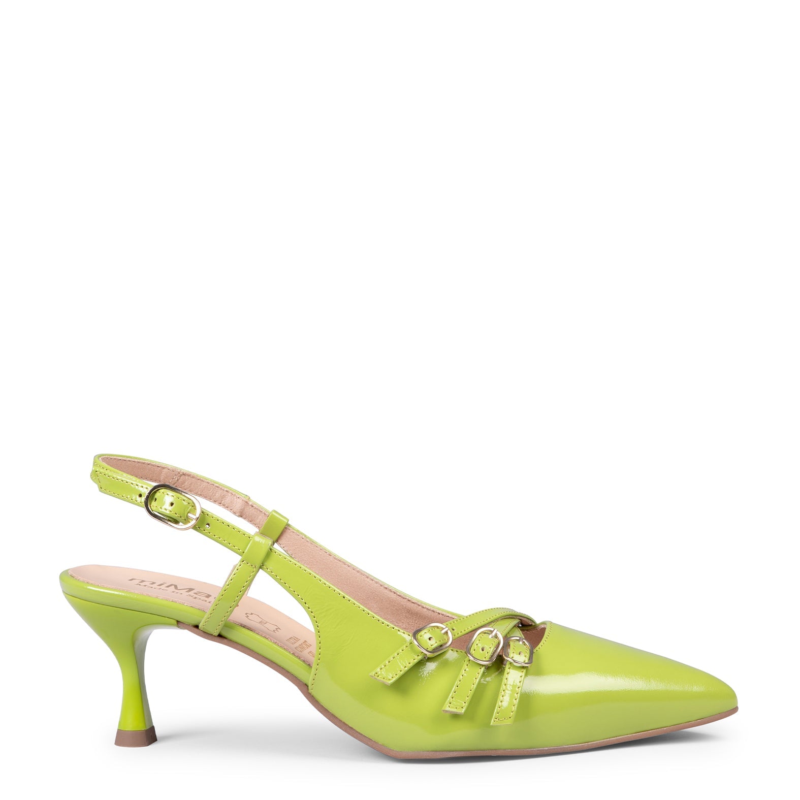 RITA - ZAPATOS DE TACÓN BAJO DESTALONADOS PISTACHO