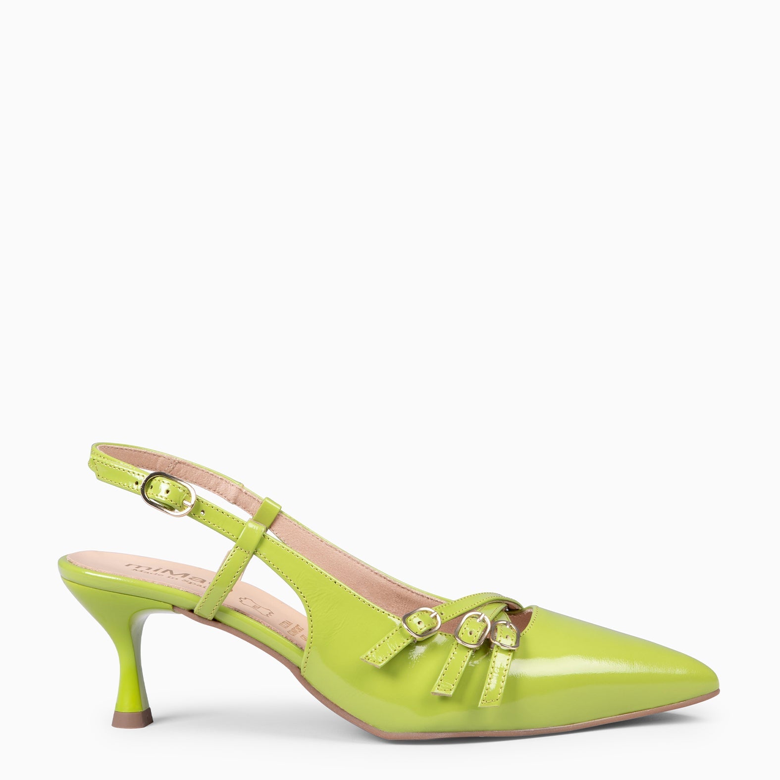 RITA - ZAPATOS DE TACÓN BAJO DESTALONADOS PISTACHO