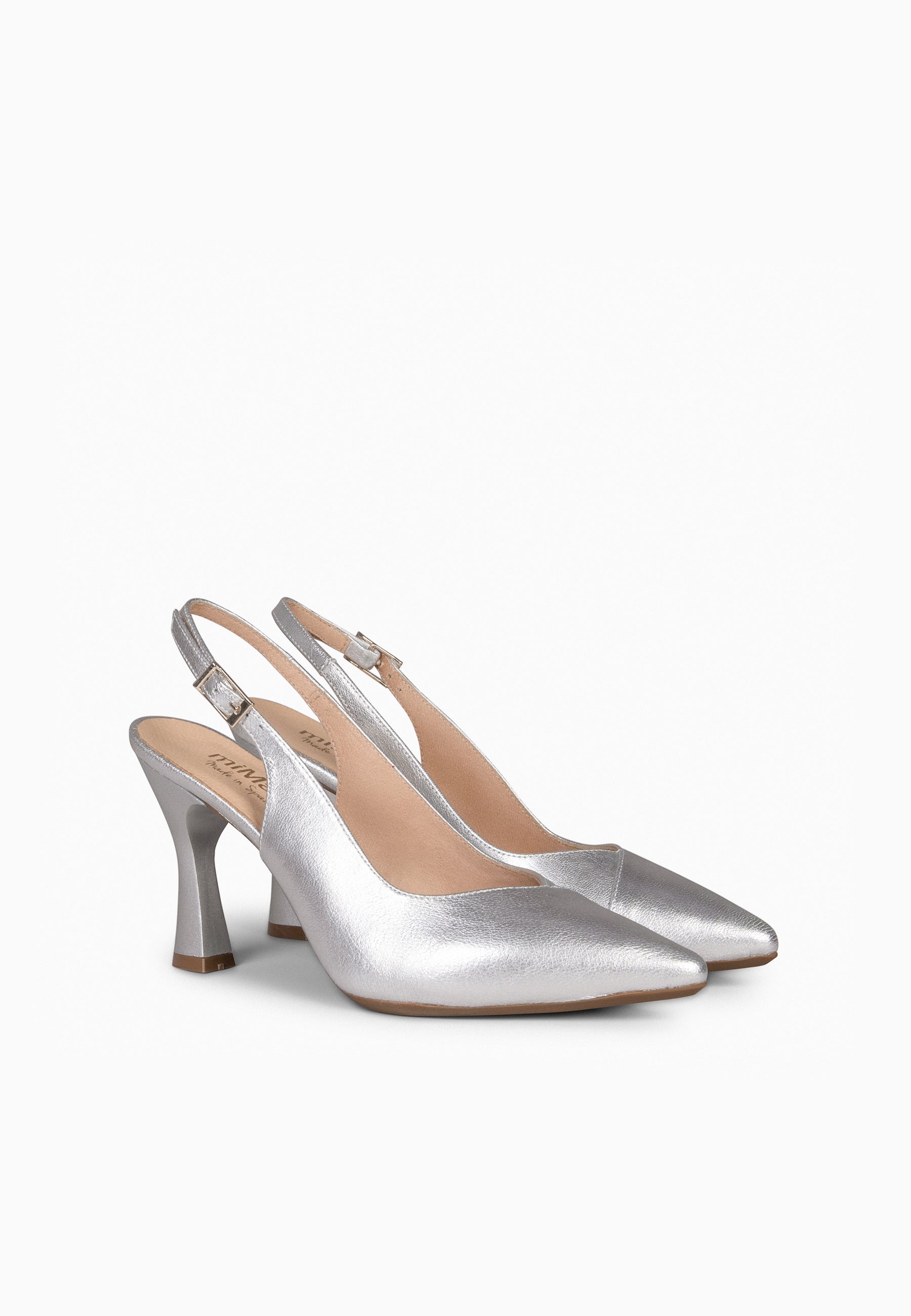 GLAM DESTALONADO - Zapatos de tacón destalonados de napa PLATA
