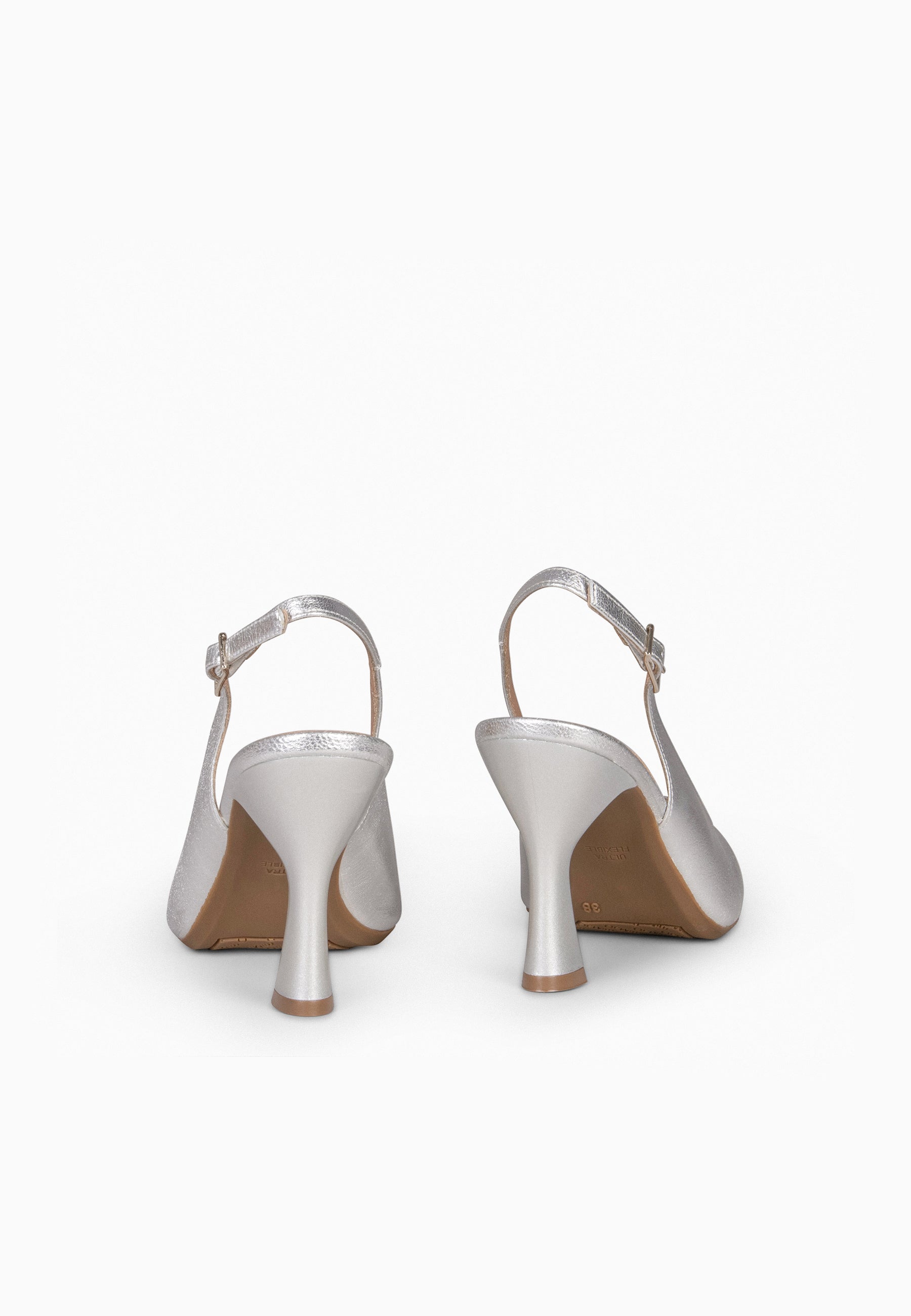 GLAM DESTALONADO - Zapatos de tacón destalonados de napa PLATA