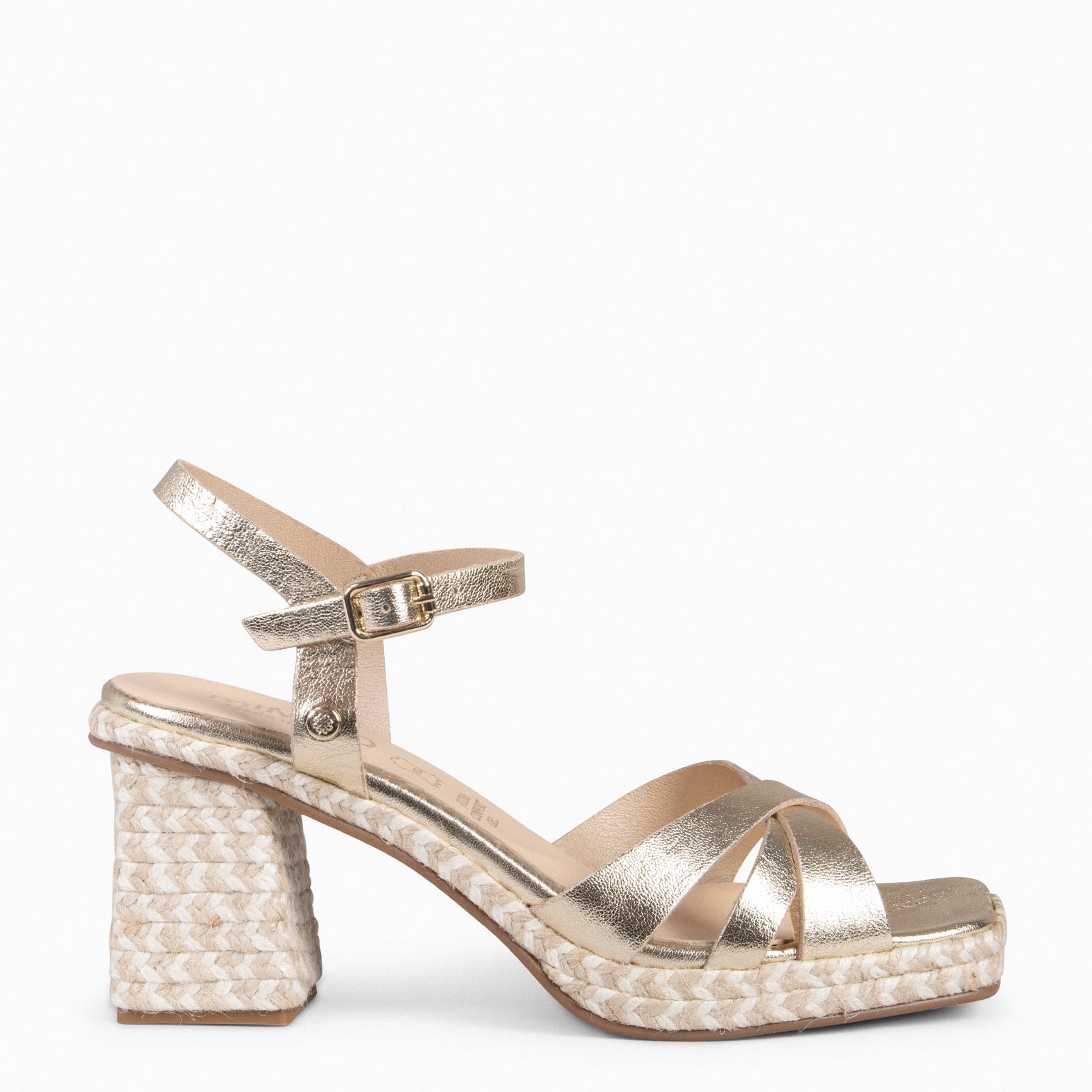 ANNA – Sandalias de tacón ancho PLATINO