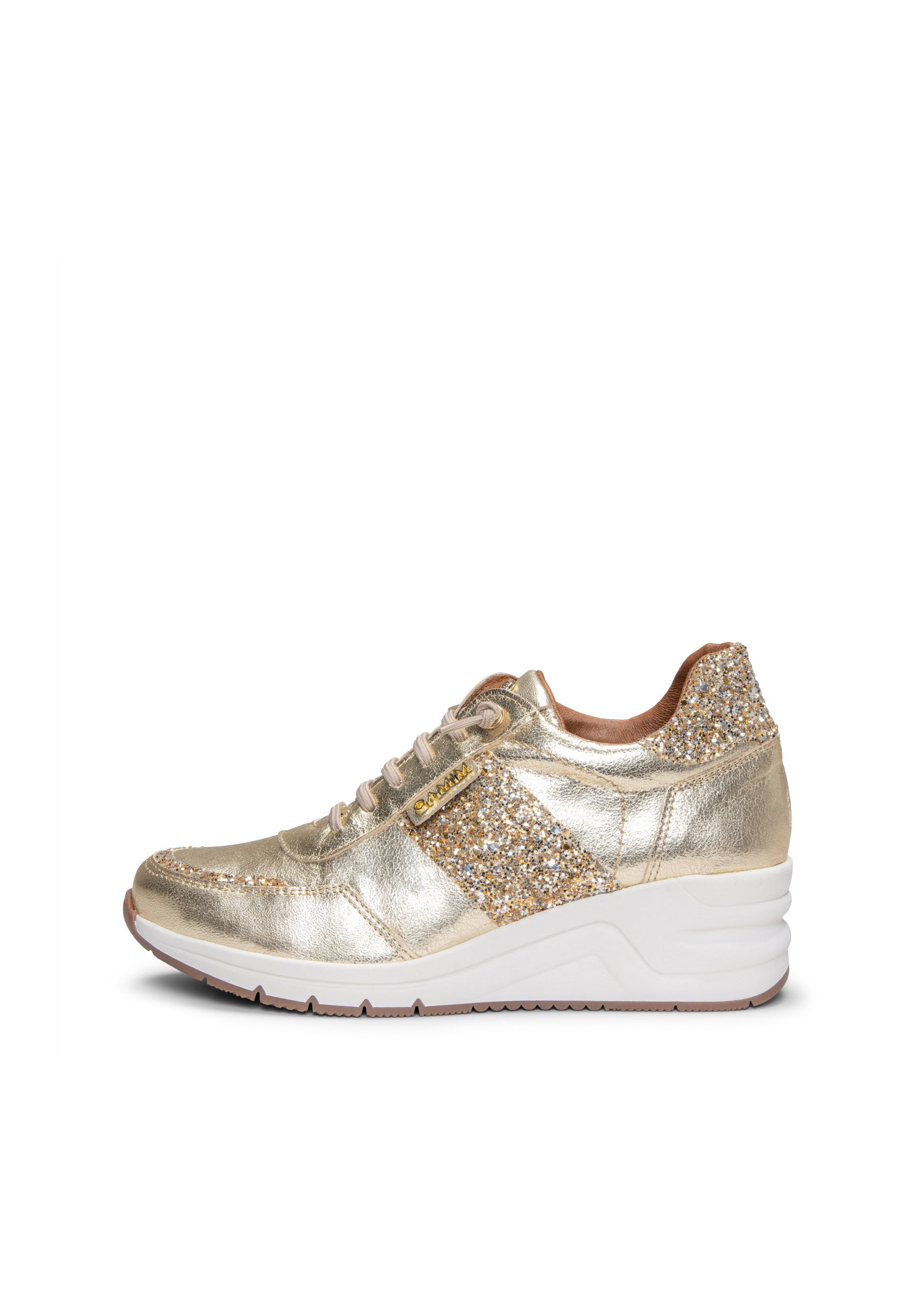 PAU - Zapatillas con cuña PLATINO