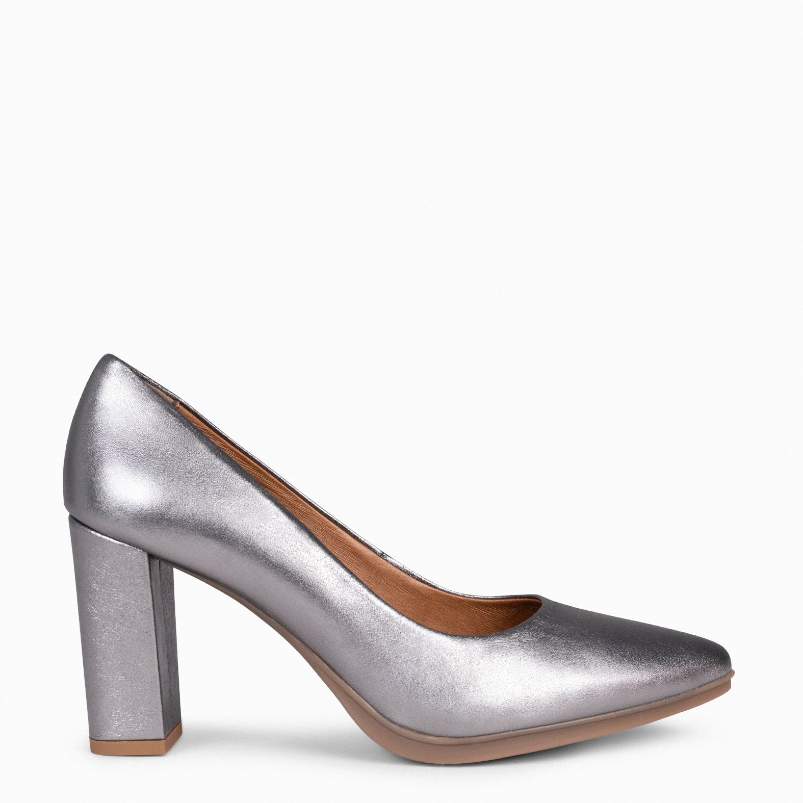 URBAN SPLASH - Zapatos de tacón alto de piel metalizada PLATA