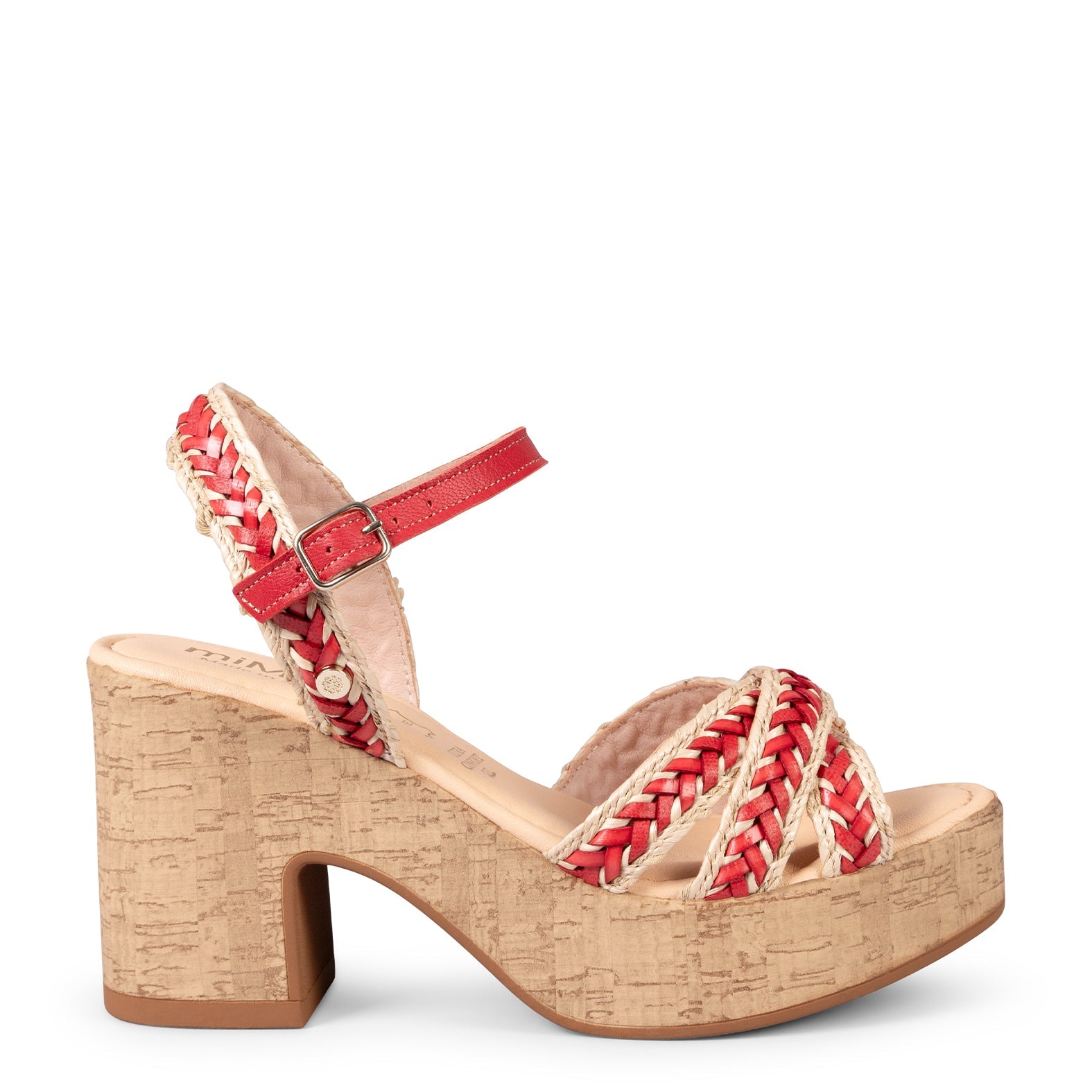 FLORA - SANDALIAS CASUALES DE TACÓN ALTO ROJO