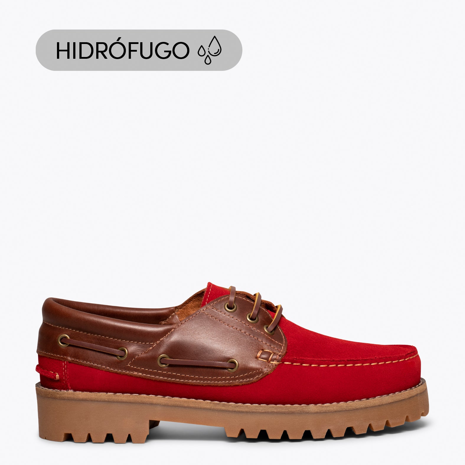 NÁUTICO Zapatos de cordones para hombre ROJO