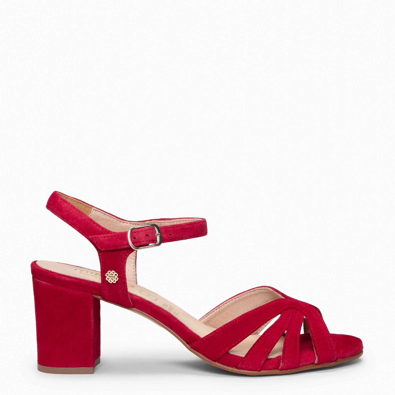 MUSA – Sandalias de Tacón ancho ROJO