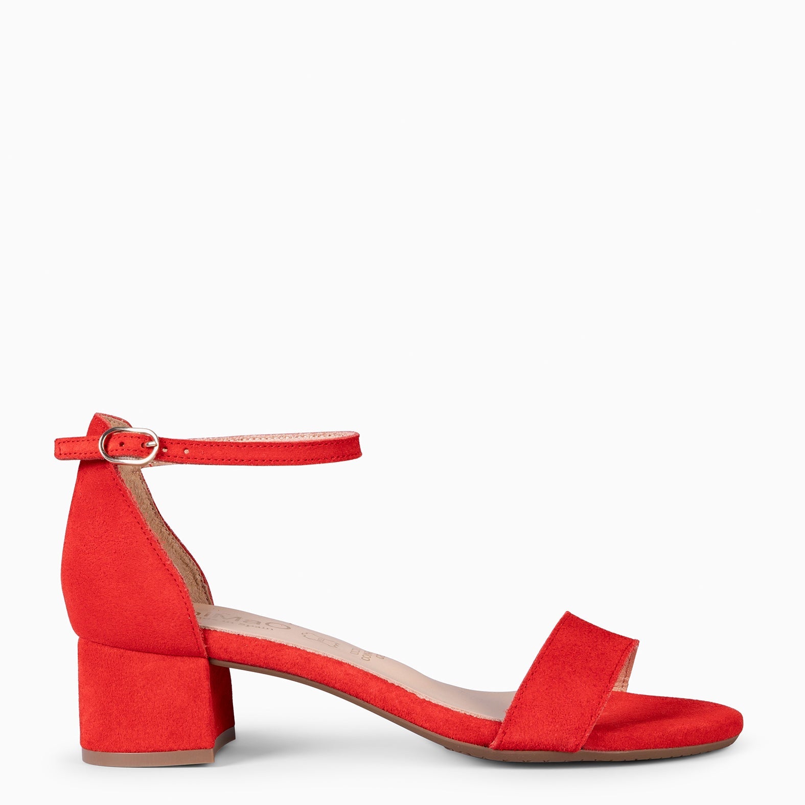 BEATRIZ – Sandalias de tacón ancho ROJO