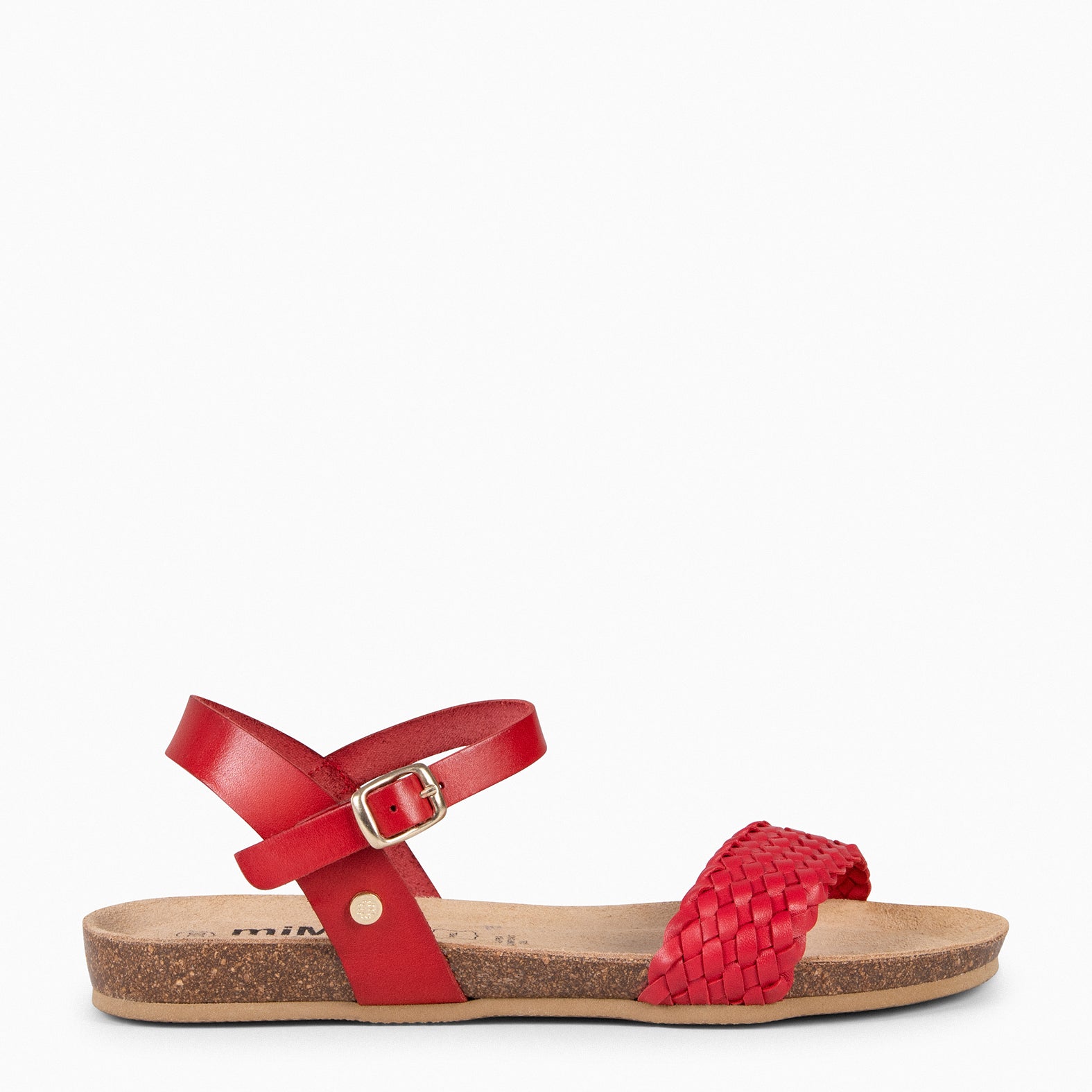 AIRE - Sandalias Planas BIO de tira Trenzada ROJO