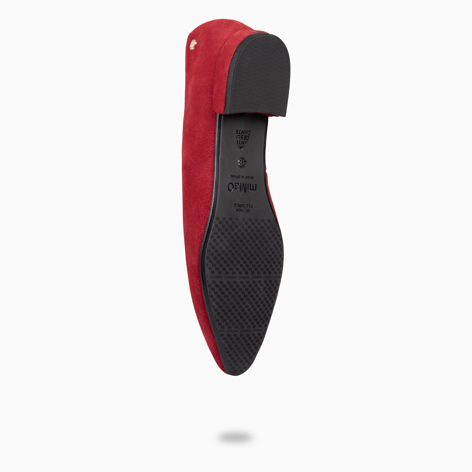 URBAN LACY - Bailarina con tacón bajo en piel de serraje ROJO