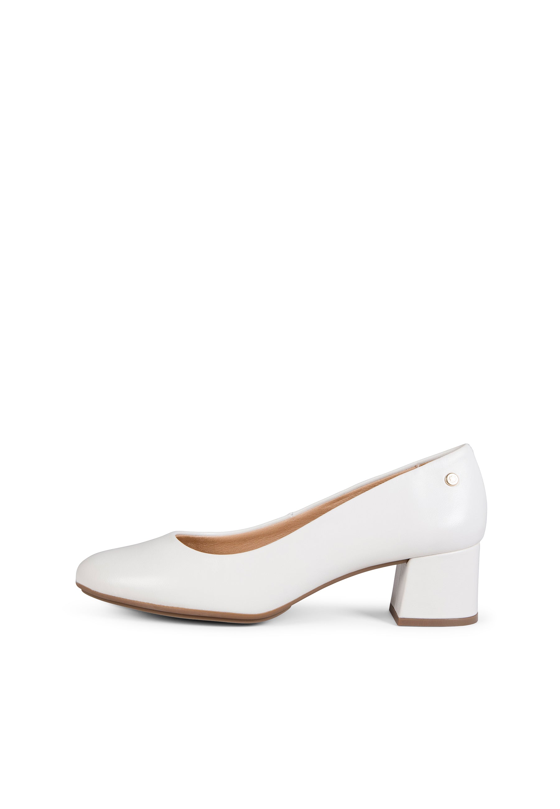 URBAN REDONDO SALÓN – Zapatos de tacón bajo de napa MARFIL