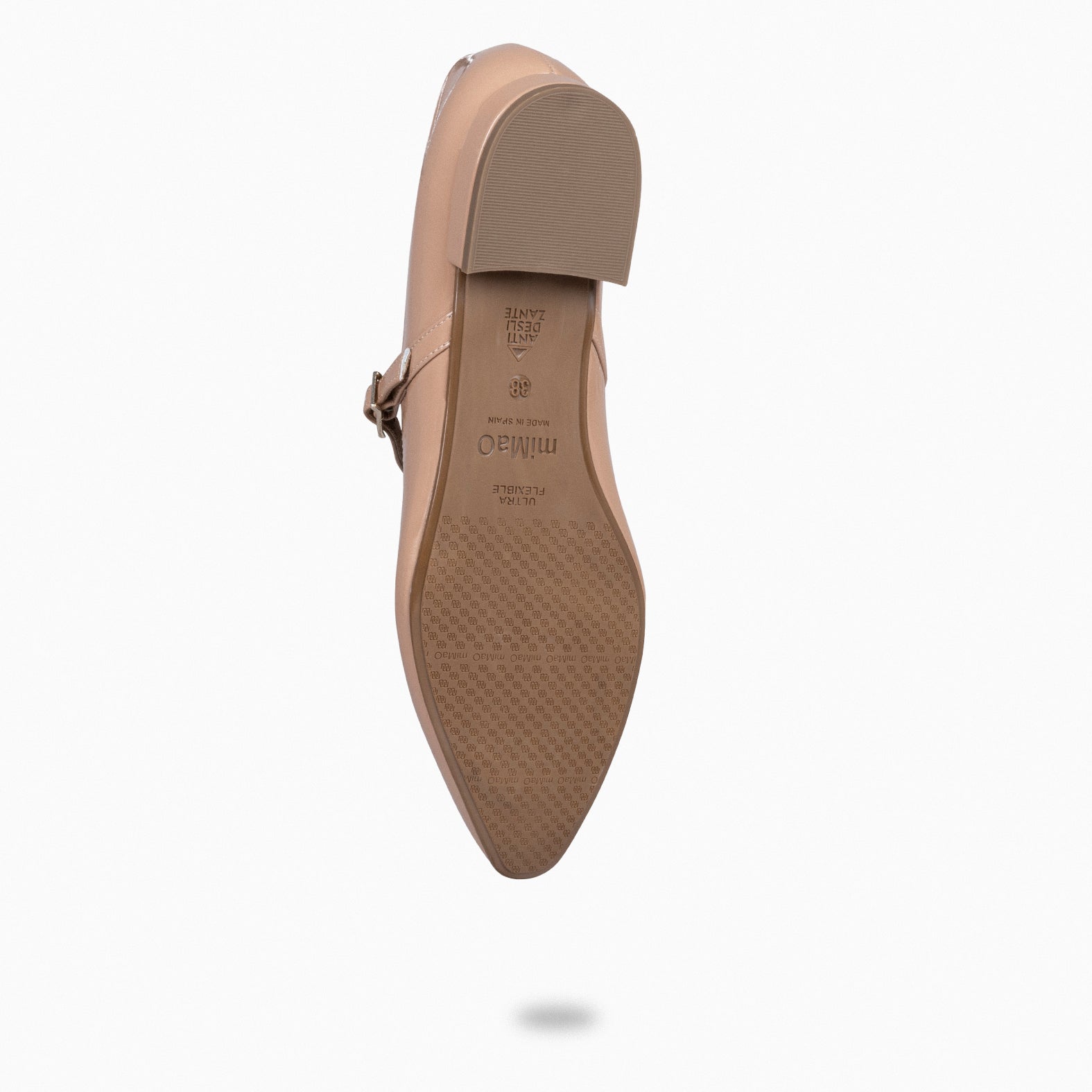 MERCEDITAS - Zapatos planos de charol con hebilla NUDE