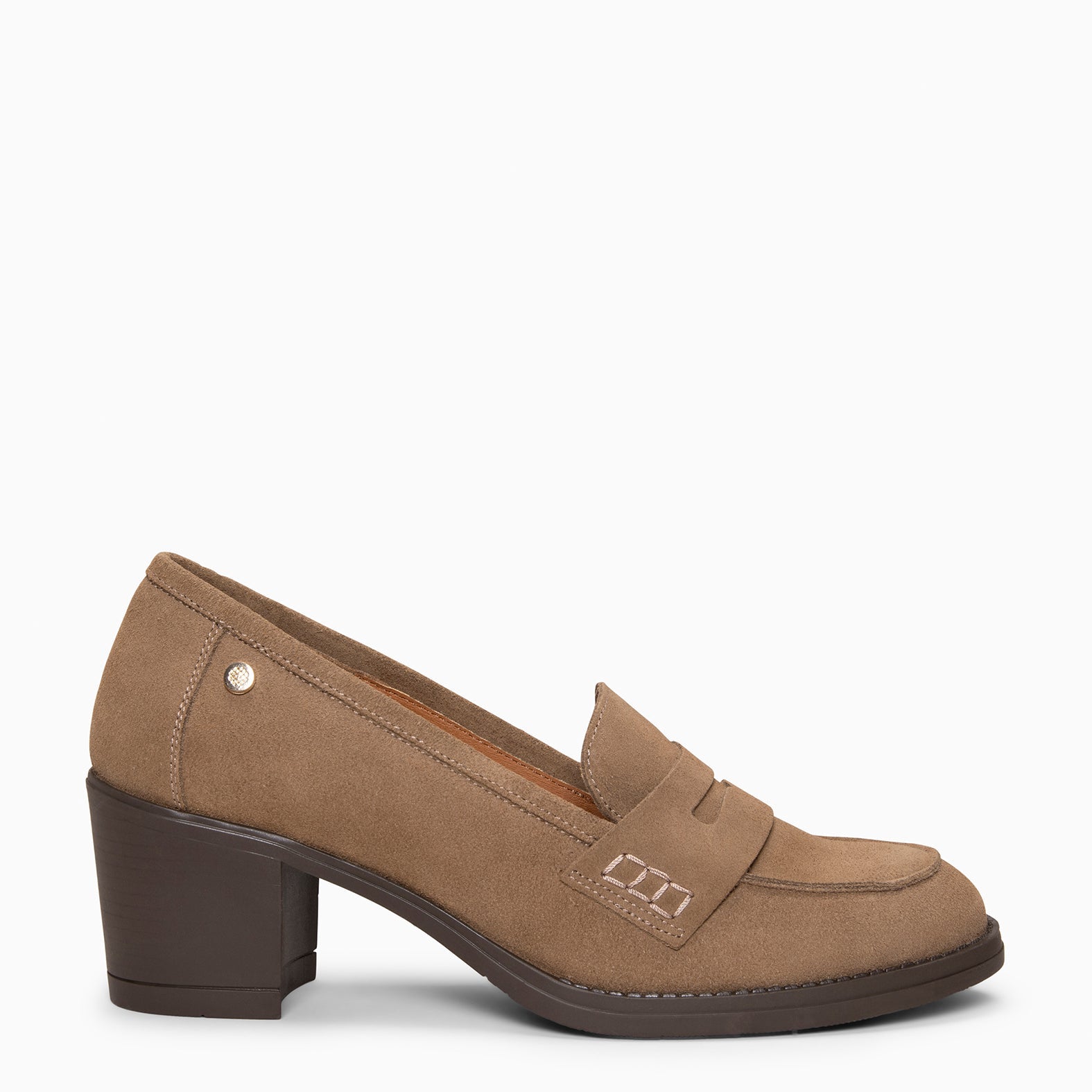 LATTÉ – Mocasín con tacón TAUPE