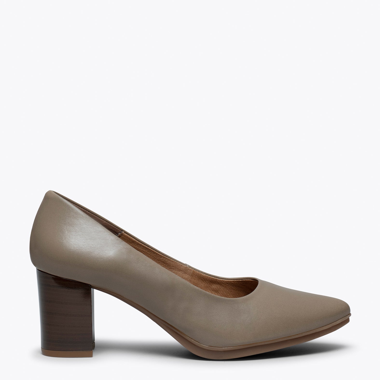 URBAN S SALON - Zapato TAUPE con tacón madera