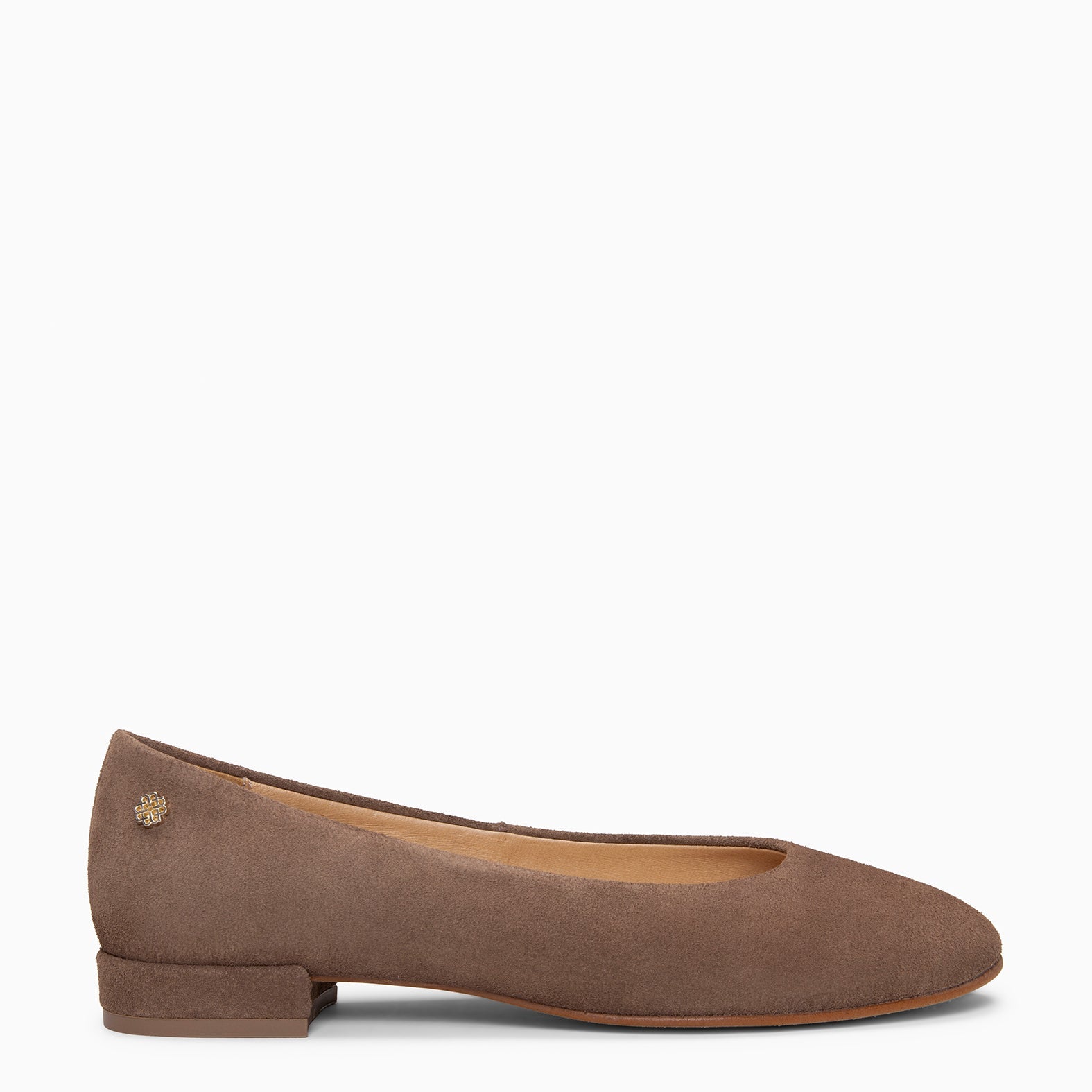 CHLOE - Bailarinas de ante con puntera redonda TAUPE