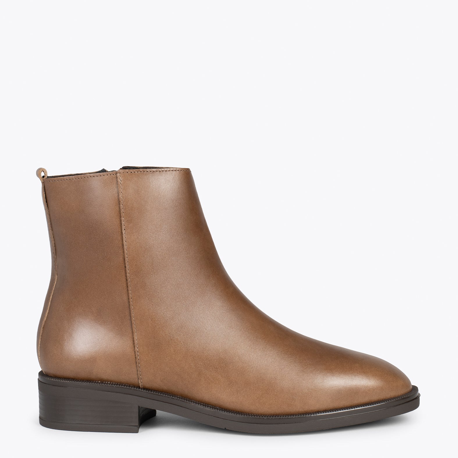 MANCHESTER – Botines planos con cremallera TAUPE