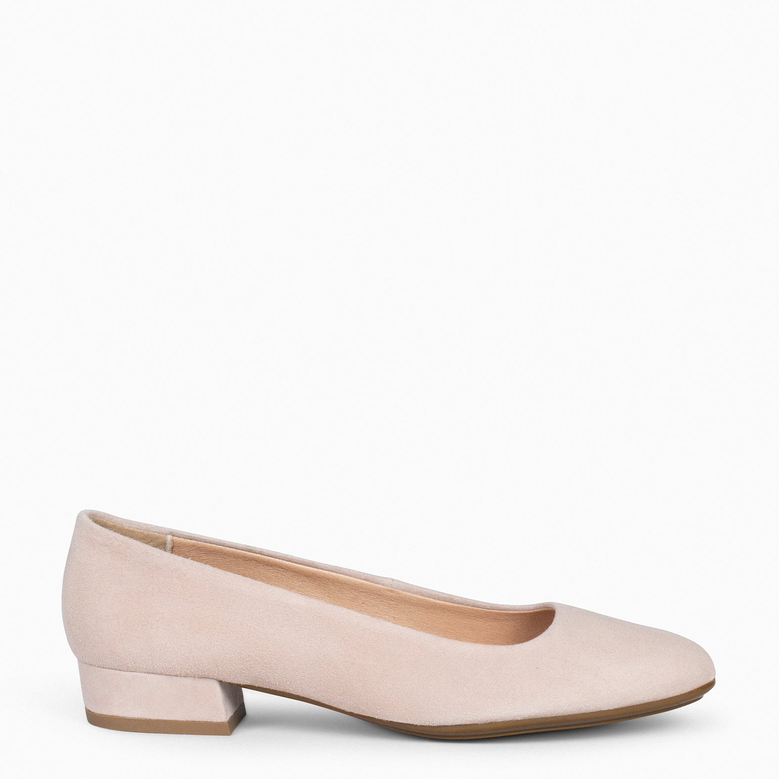 URBAN XS - Zapatos de tacón bajo de ante NUDE