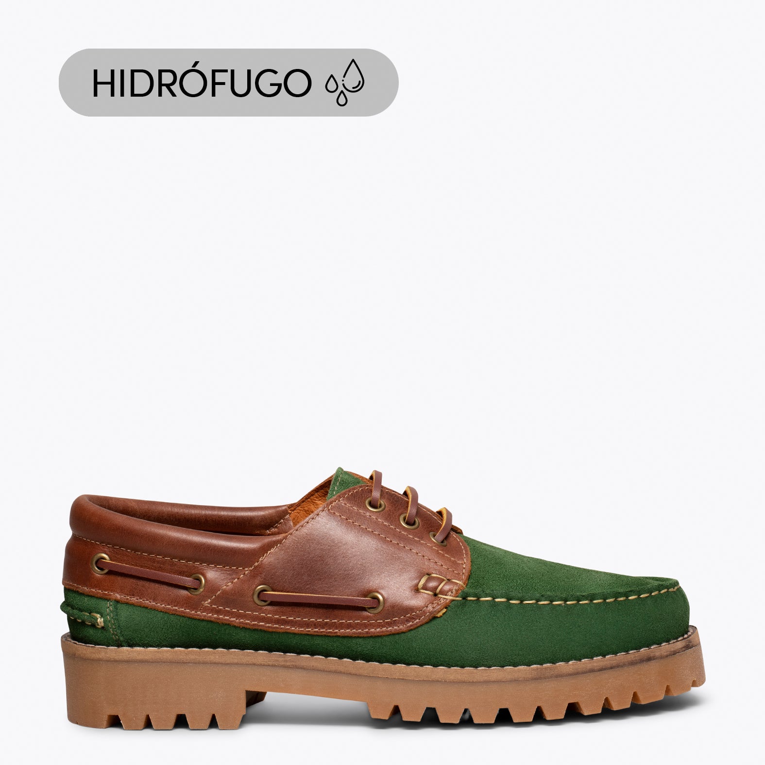 NÁUTICO Zapatos de cordones para hombre VERDE