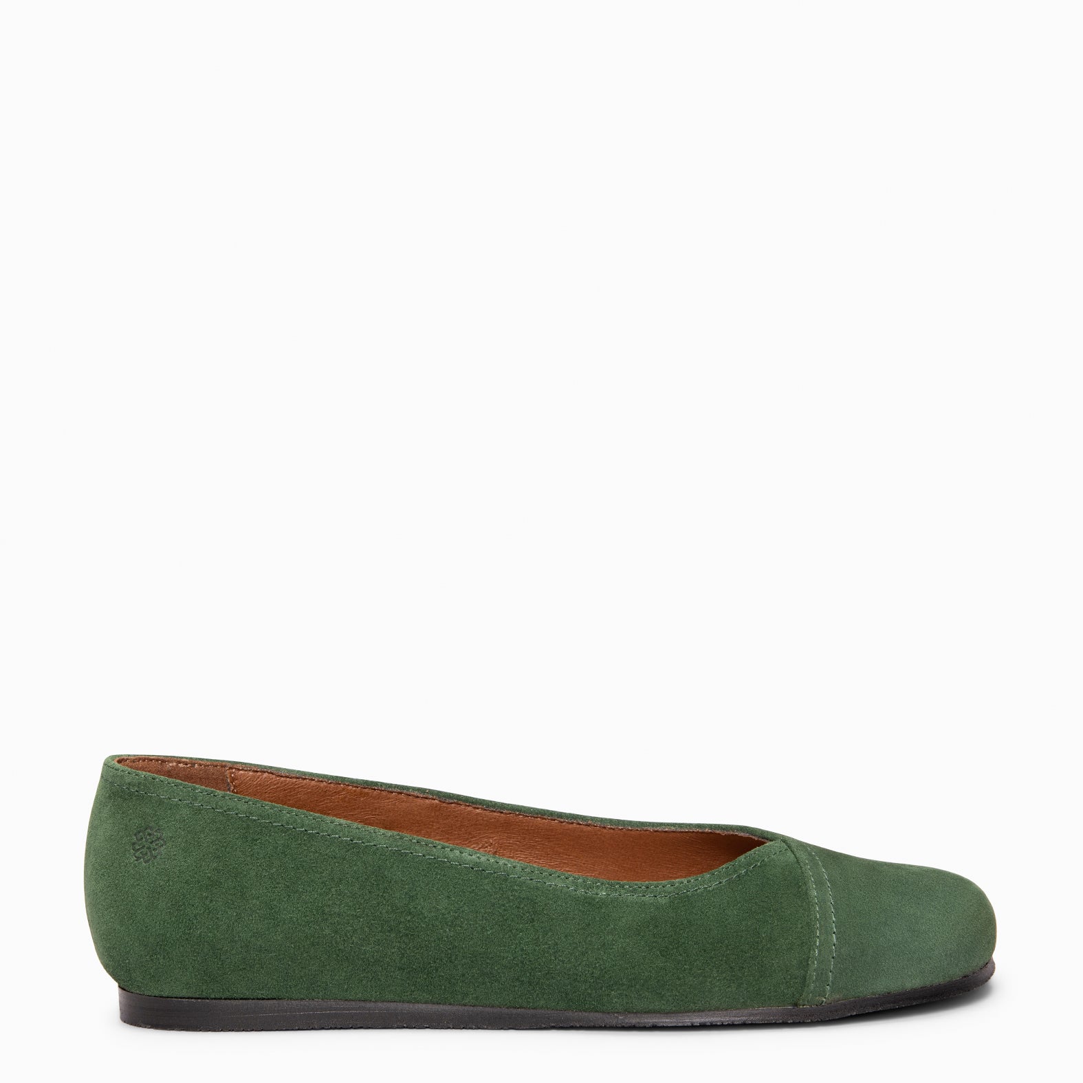 PLUMA - Bailarina baresoft de serraje en VERDE
