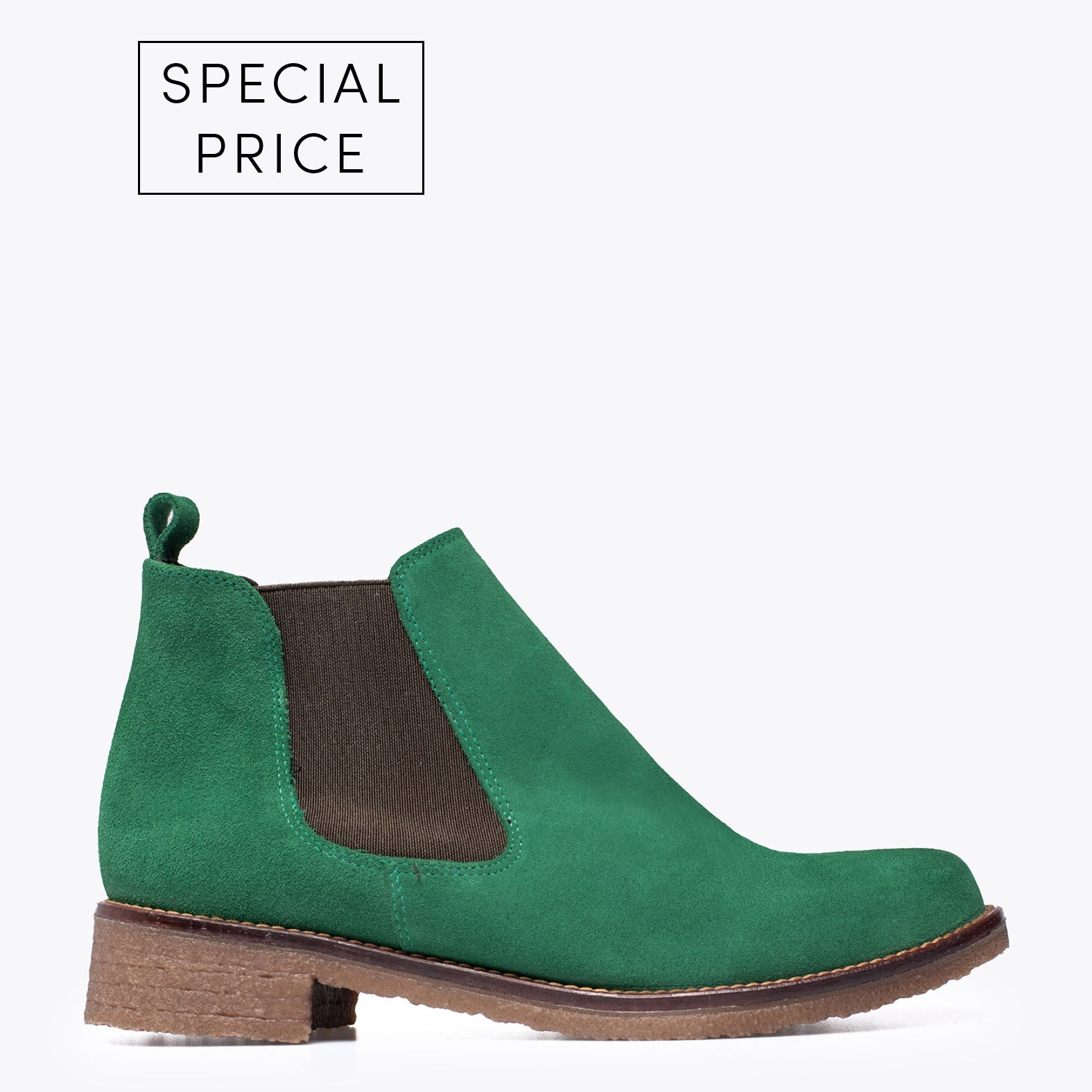 CHELSEA - Botines mujer chelsea de piel VERDE