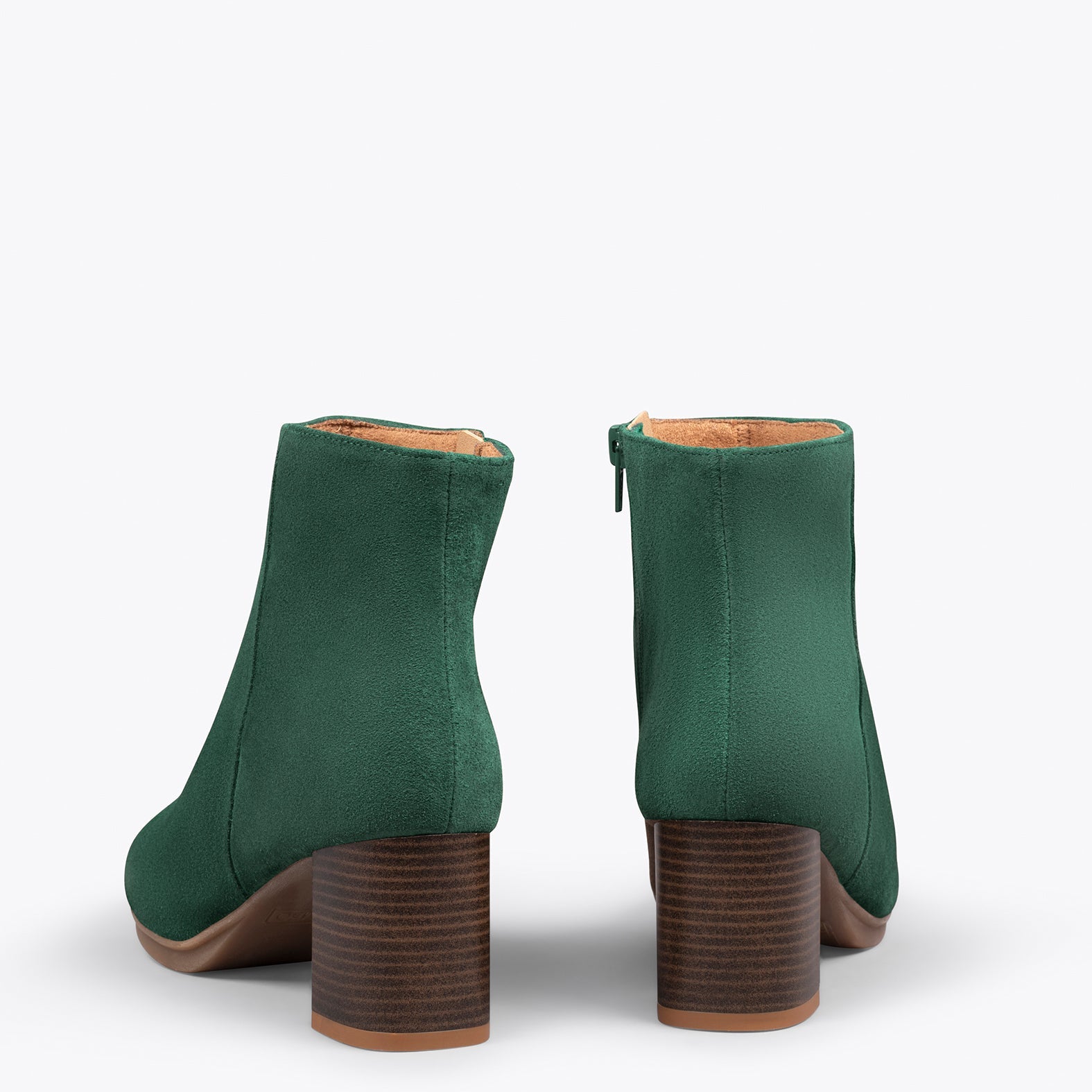 CITY -  Botines de tacón ancho y punta fina VERDE