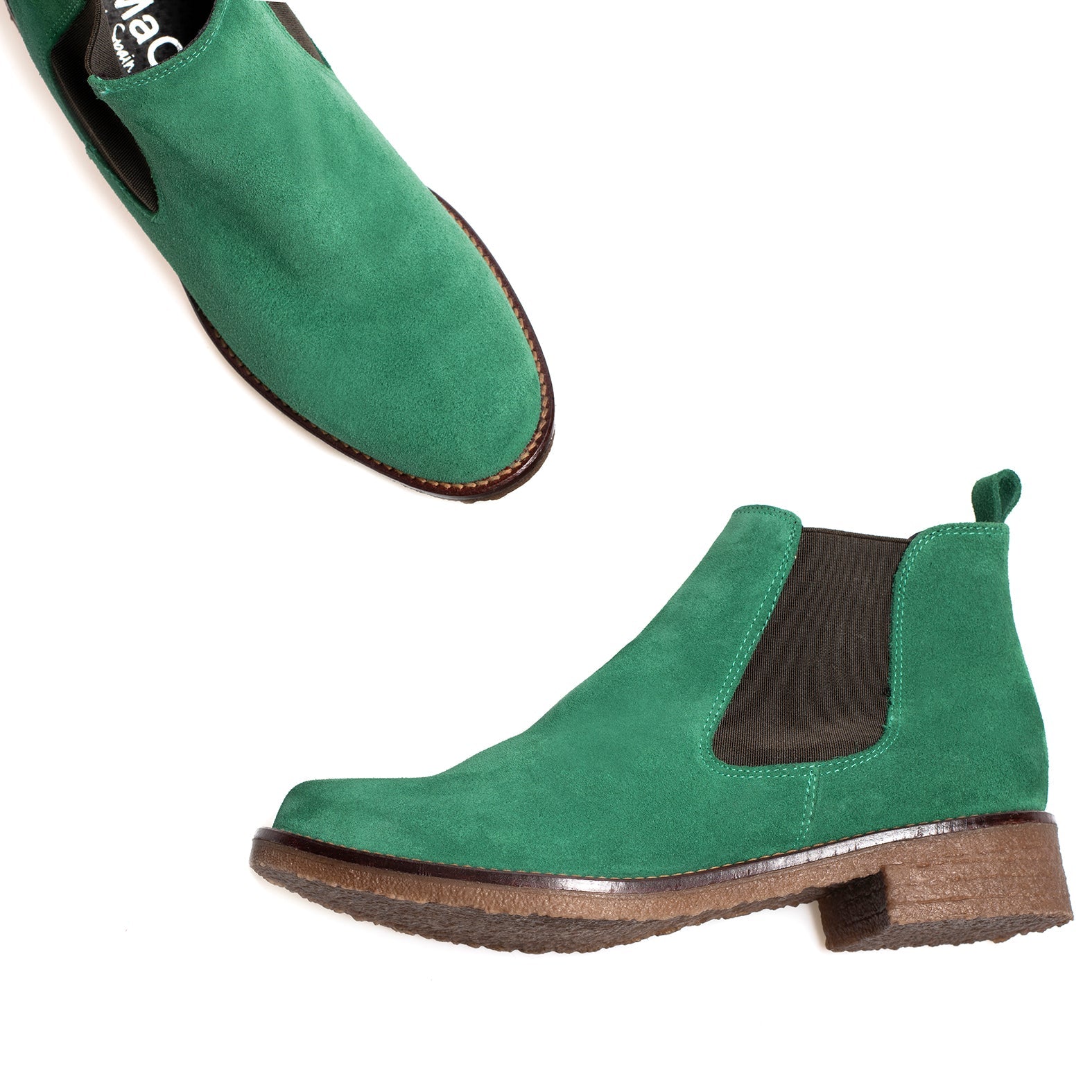 CHELSEA - Botines mujer chelsea de piel VERDE