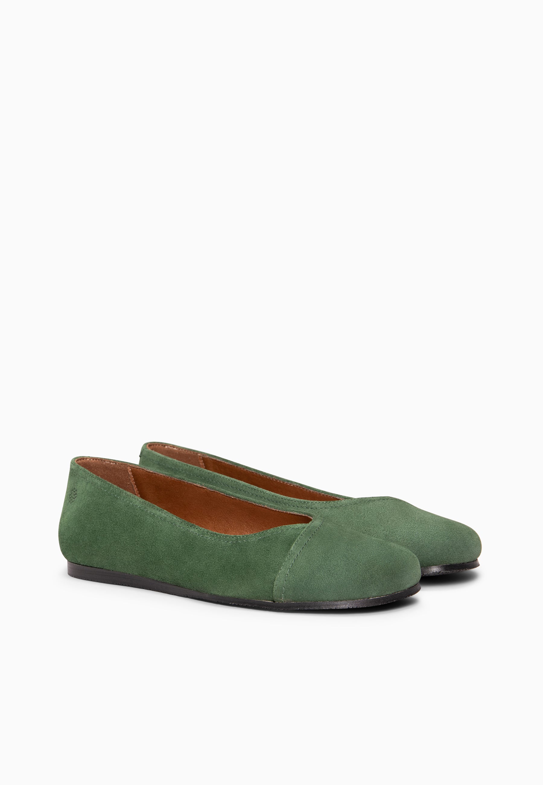 PLUMA - Bailarina baresoft de serraje en VERDE