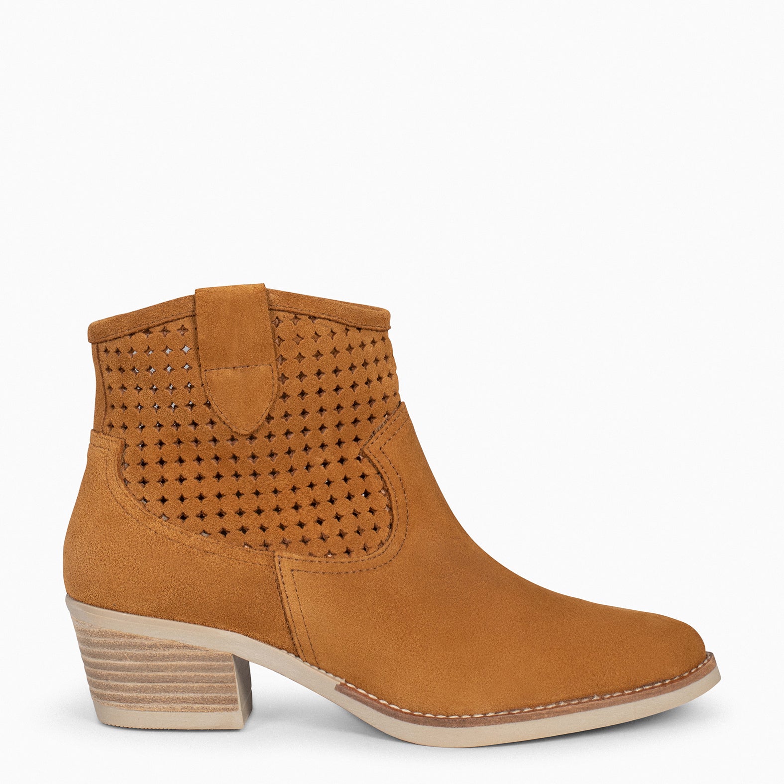HOUSTON – Botines cowboy con tacón CAMEL
