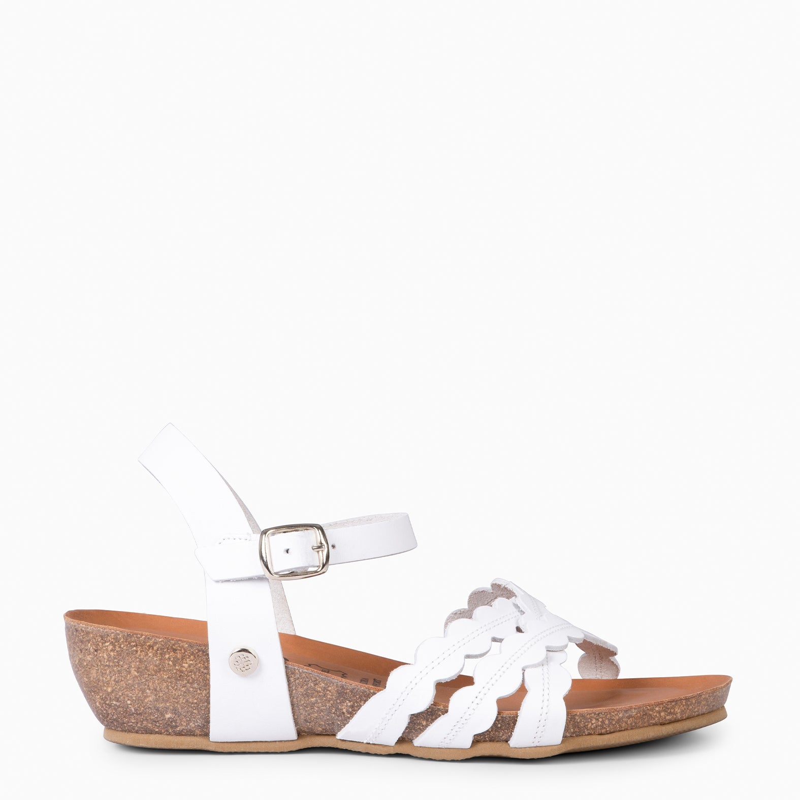 MALTA - SANDALIA BIO CON CUÑA BLANCO