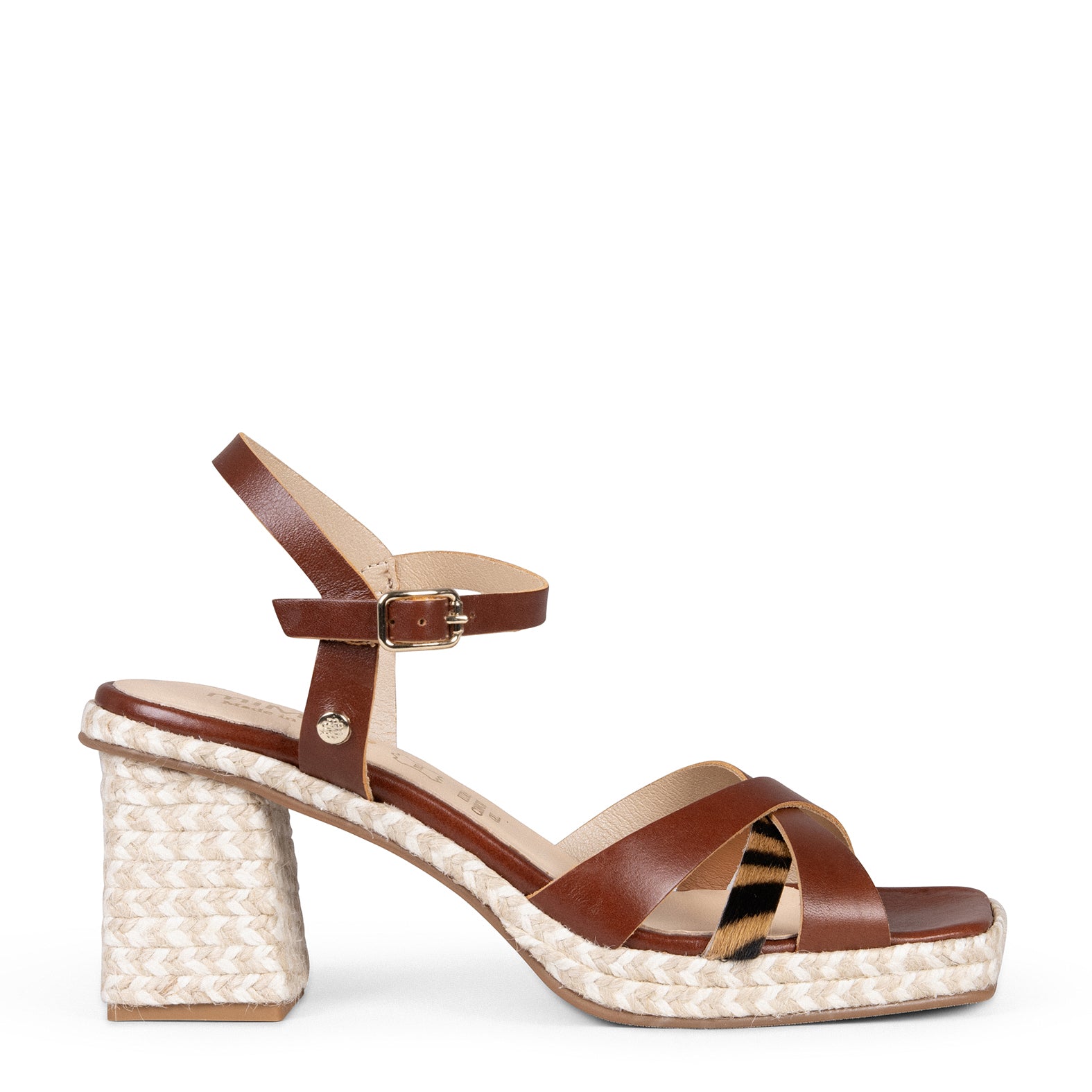 ANNA – Sandalias de tacón ancho LEOPARDO