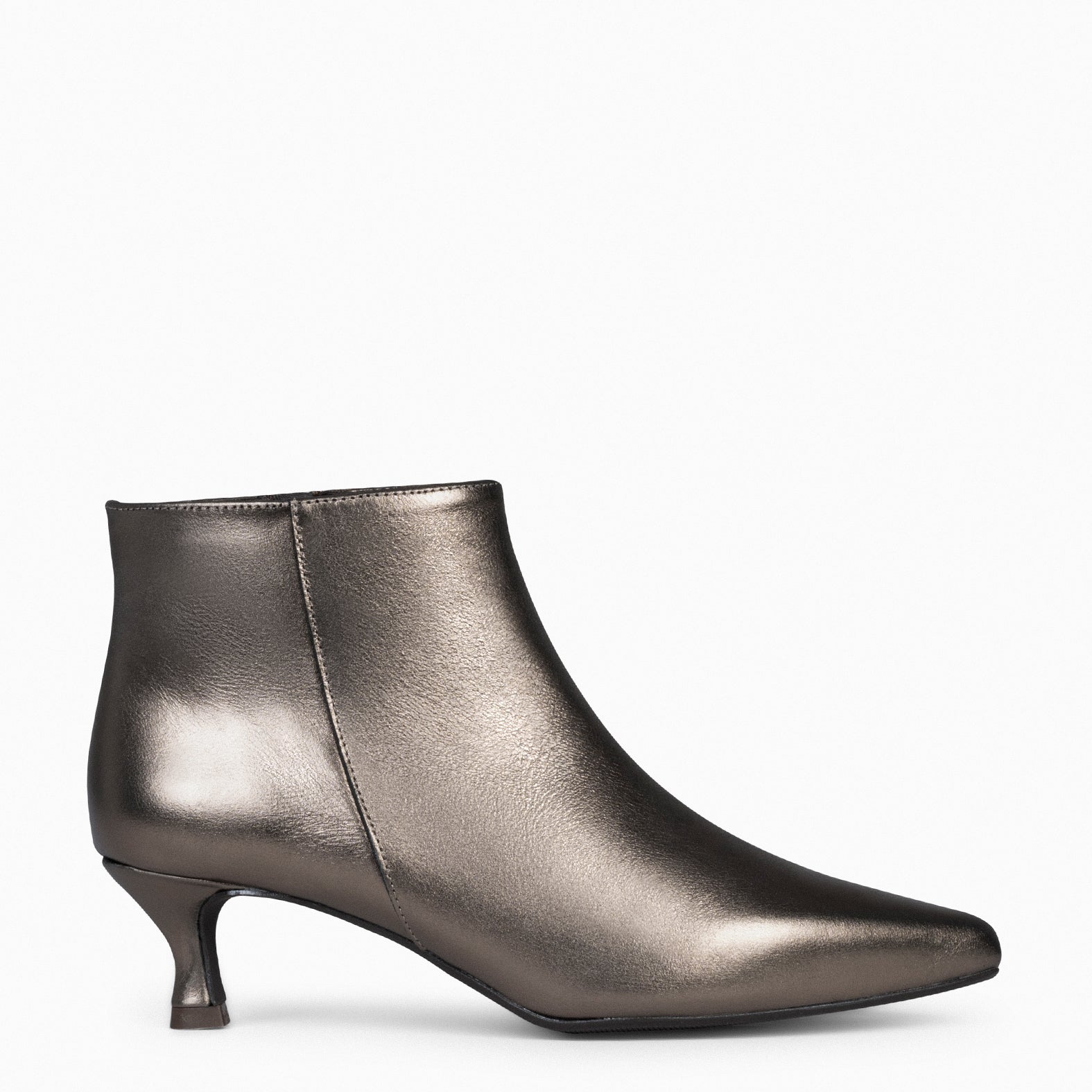 ROYAL - Botines tacón bajo BRONCE napa