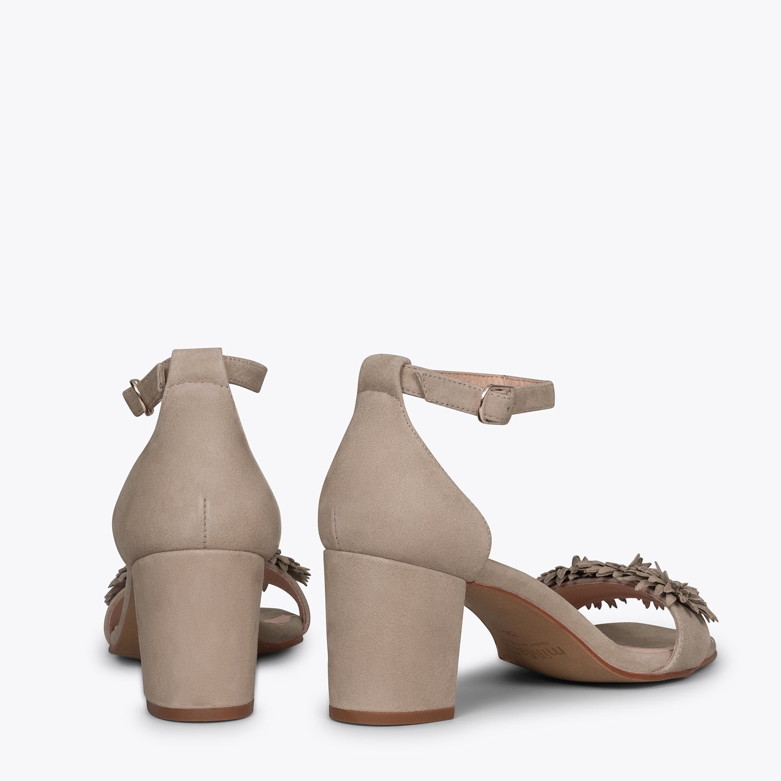 ZINNIA - Sandalias de fiesta con flores CAMEL