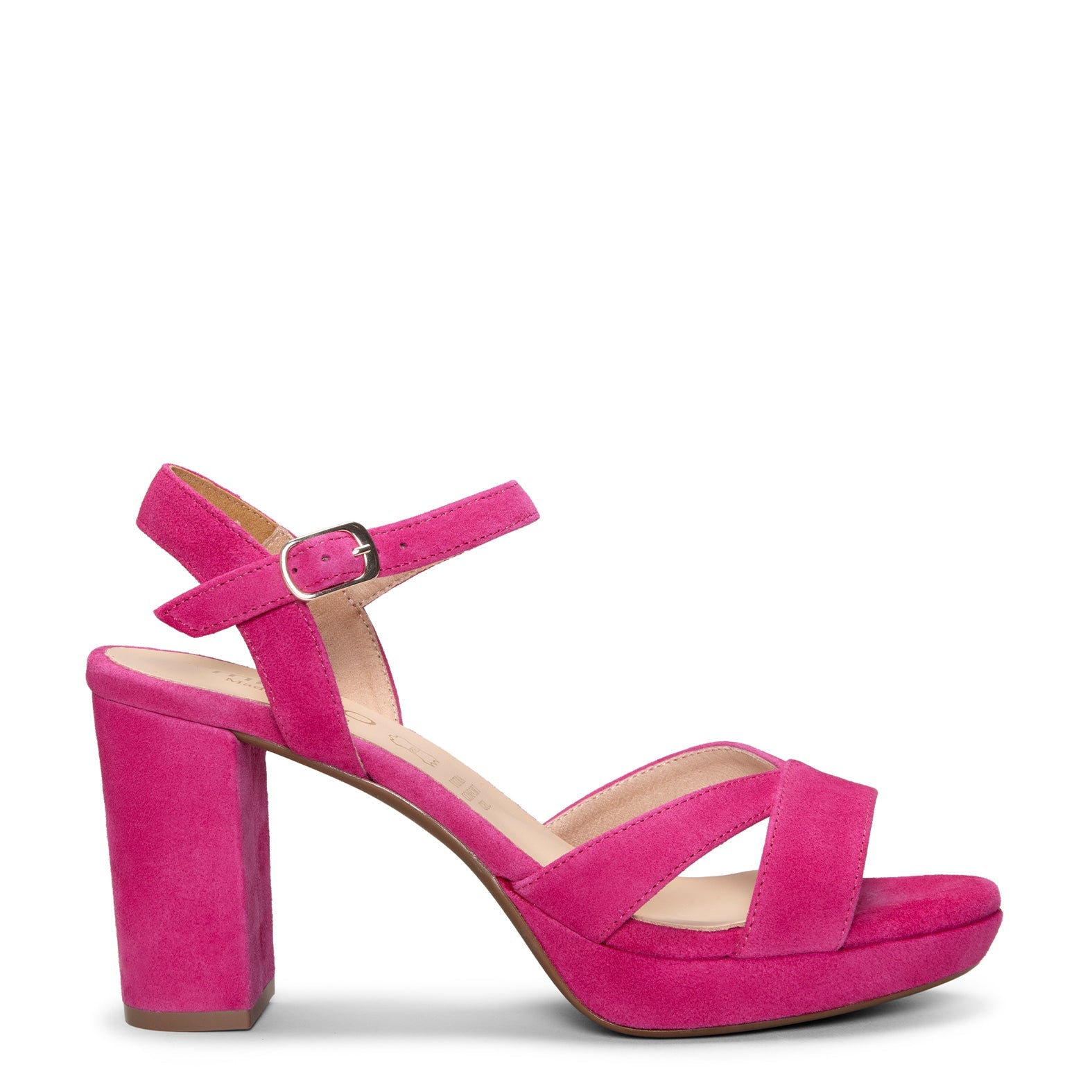 PARIS – Sandalias de fiesta con tacón alto y plataforma FUCSIA