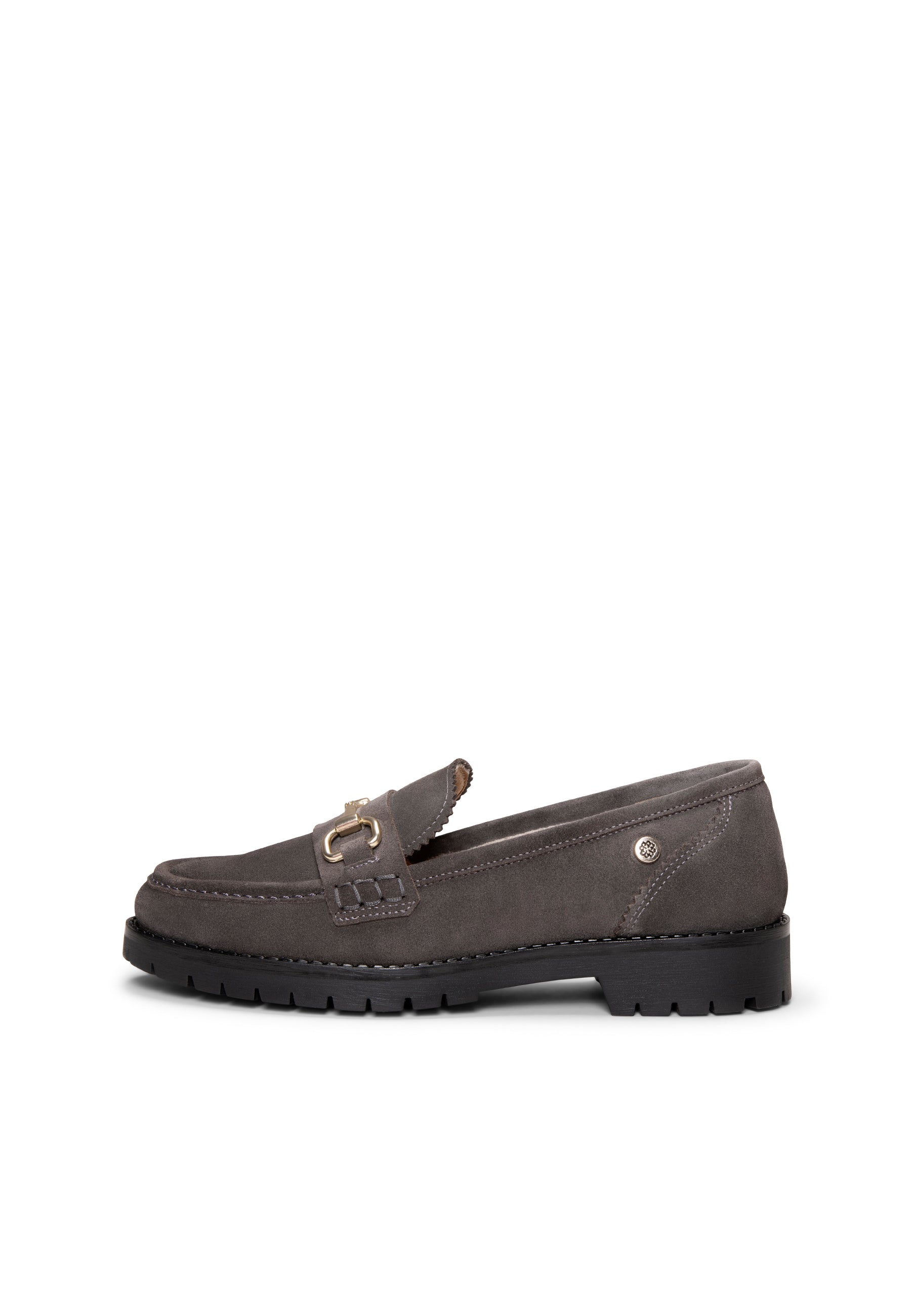 TREVILLA - Mocasín GRIS con aplique metálico