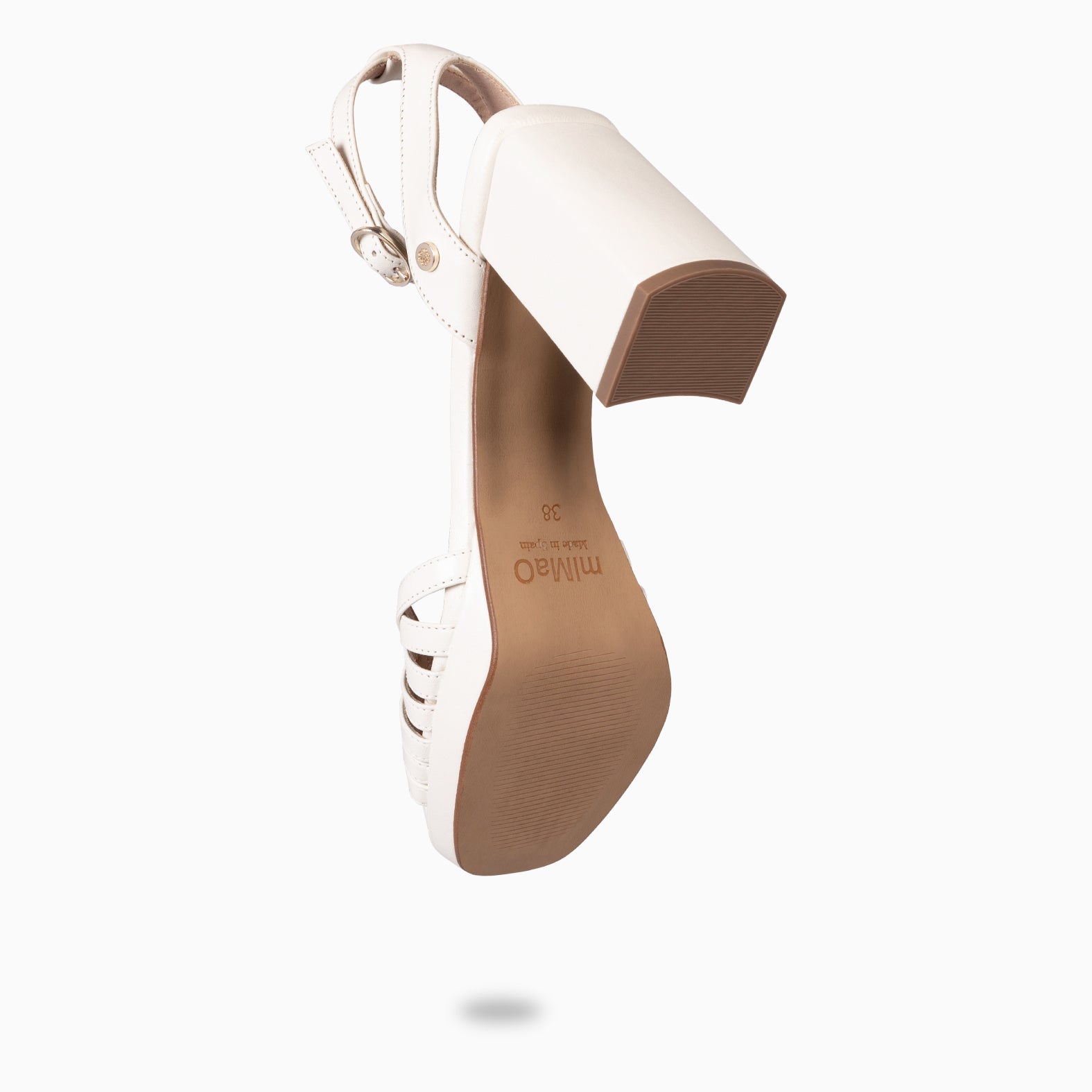 CRISTEL - SANDALIAS ELEGANTES DE TACÓN DE VESTIR HUESO