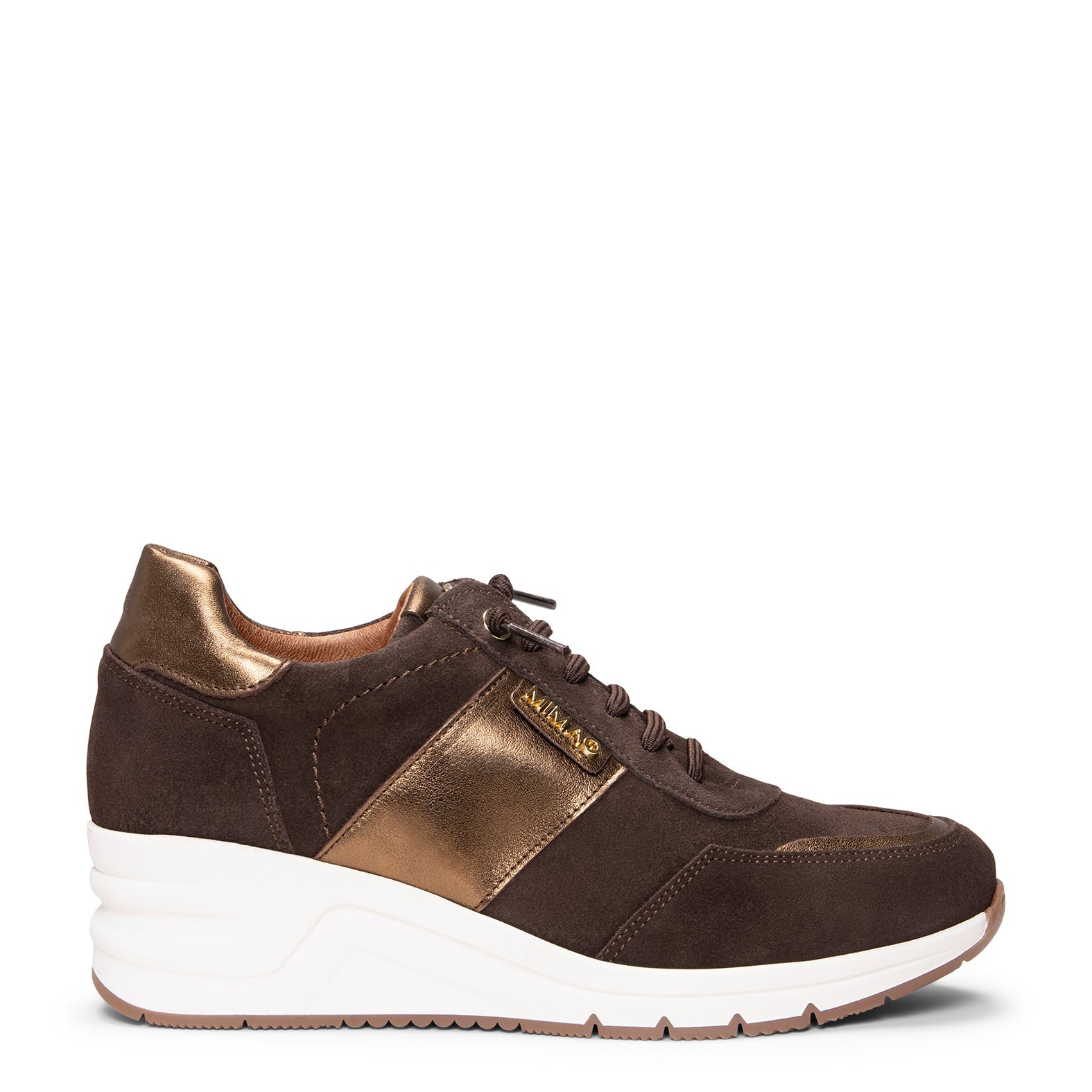 PAU - Zapatillas con cuña MARRON